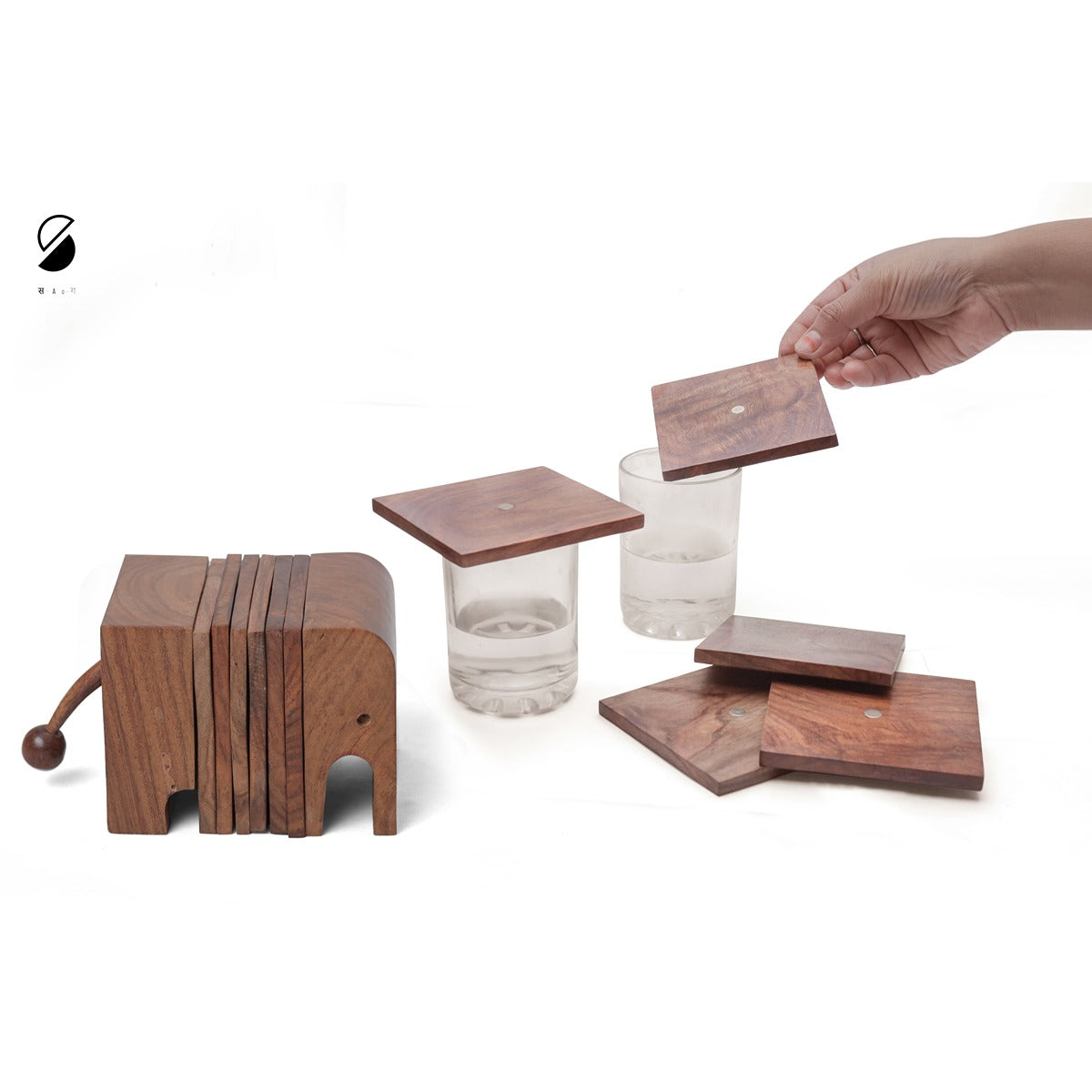 Wooden Elephant Coasters | Eco-Friendly Animal Design Table Coasters