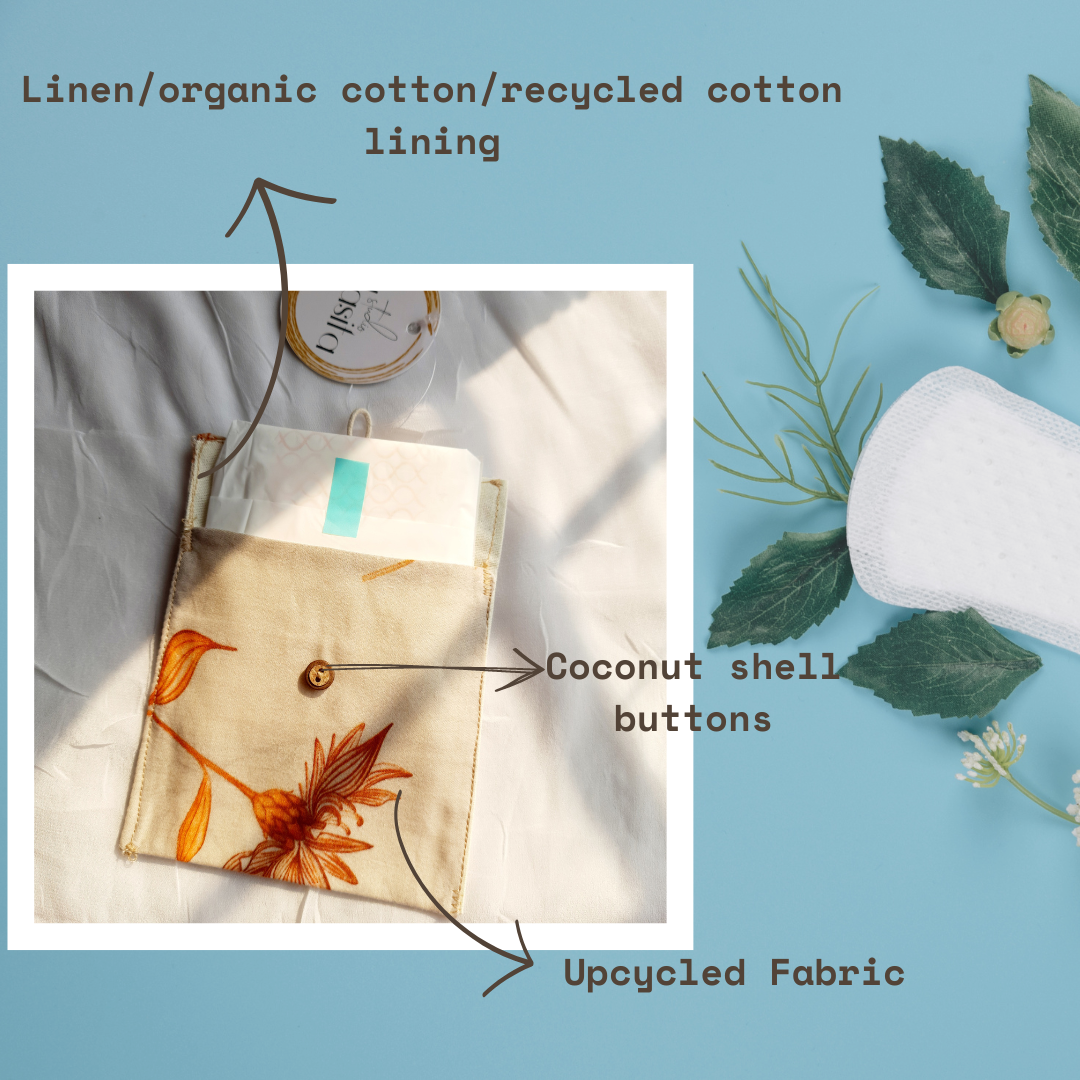 Organic Cotton Sanitary Pad Pouch – Sanitary Pad on Brown Living™. SKU: SANPERSMA32. Img 4.
