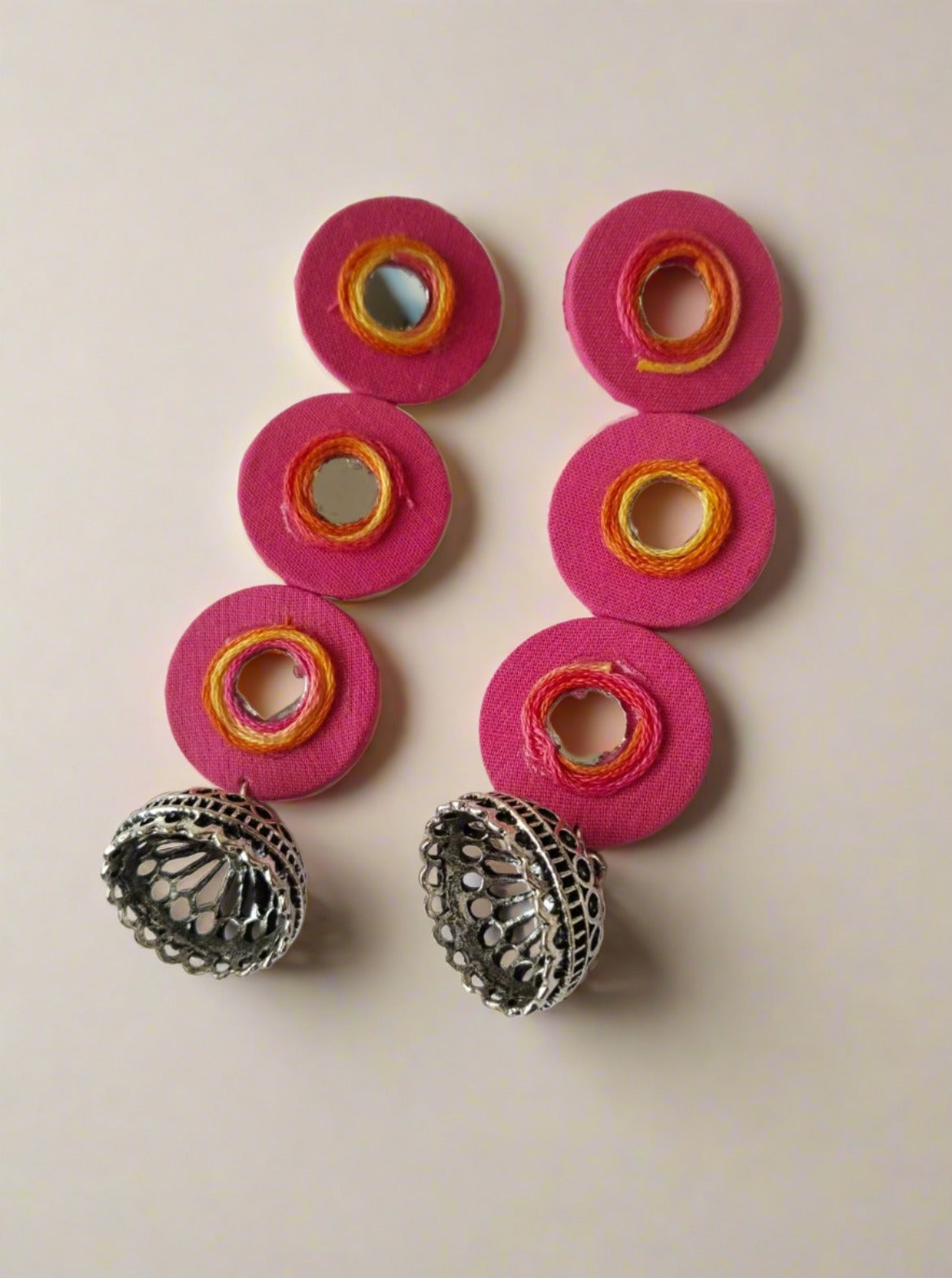 Pink Thread Drop Earrings for Boho Days