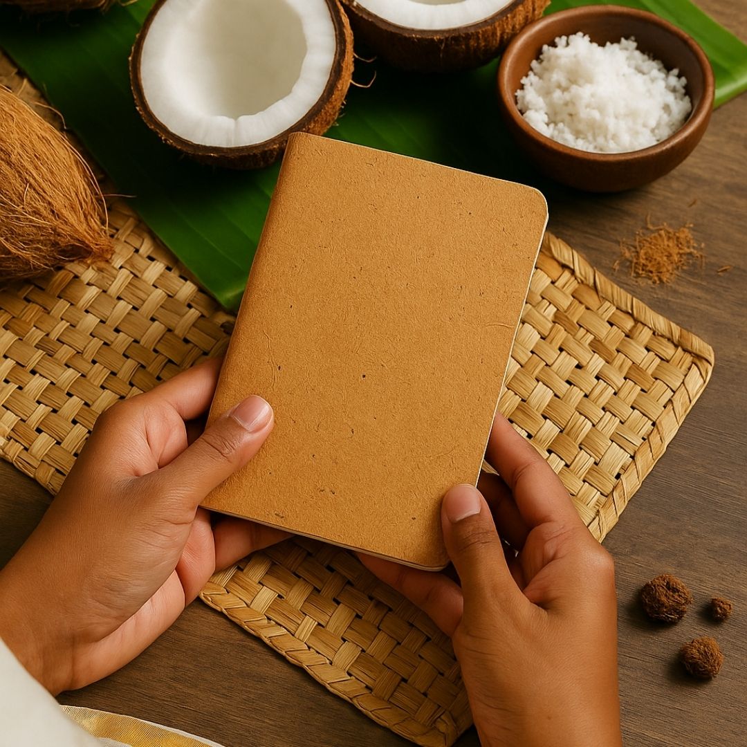 3 Pack - Coconut Husk Cover A6 Pocket Mini Journal Book – Notebooks & Notepads by The Urban Nordic available on Brown Living™. . SKU: BRCTSBFSCRD - A6 - 3. Img 1.