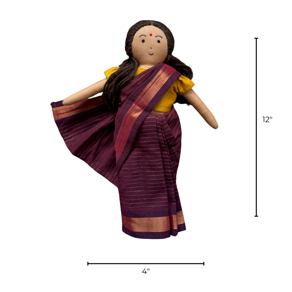 Nilah Amma Maroon Saree Doll – Single Doll