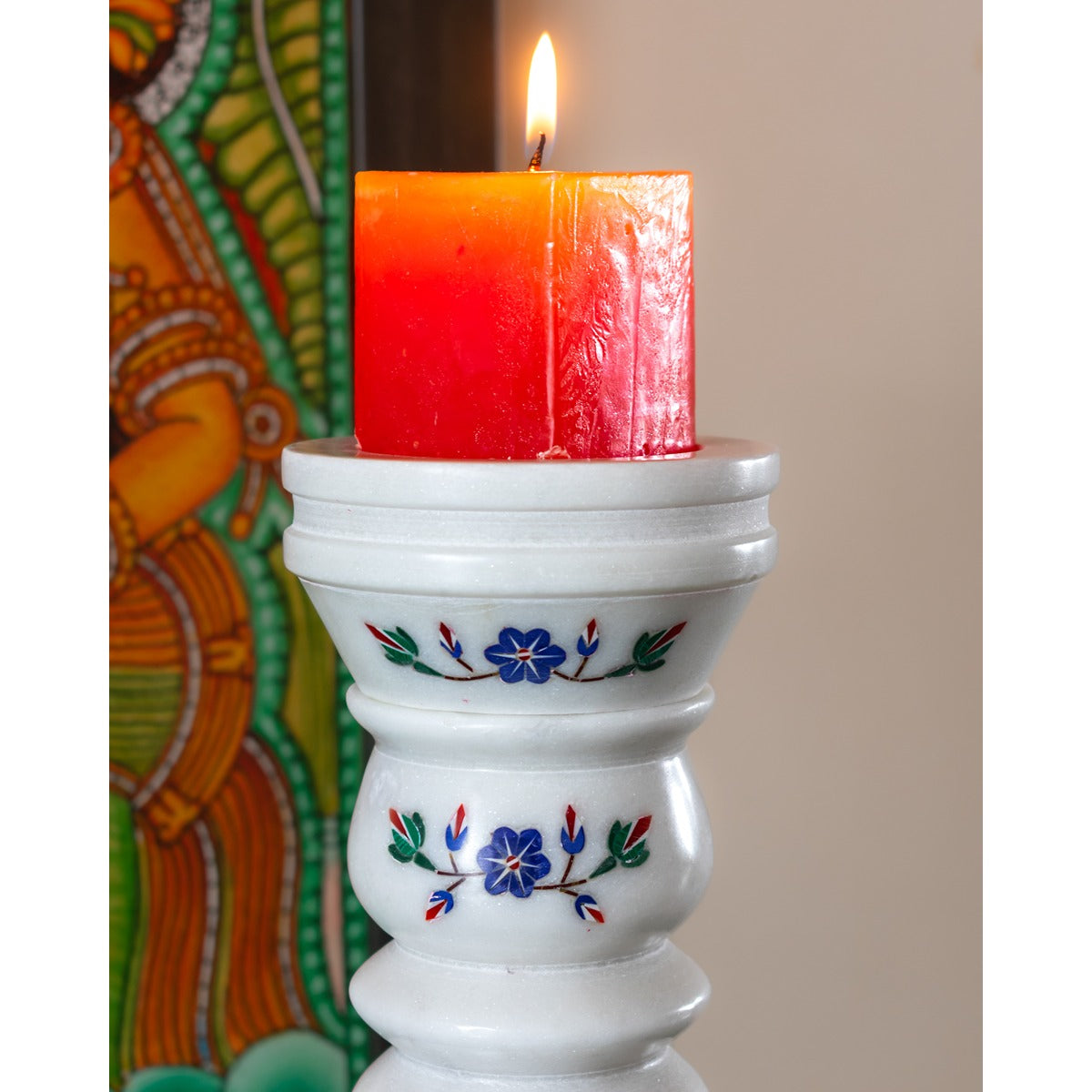 Marble Candle Stand | Elegant Stone Candle Holder for Home Decor