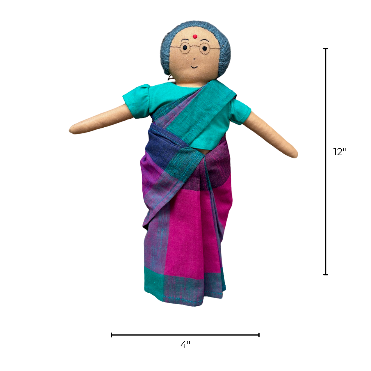 Nilah Patti Madras Checks Saree Doll – Single Doll