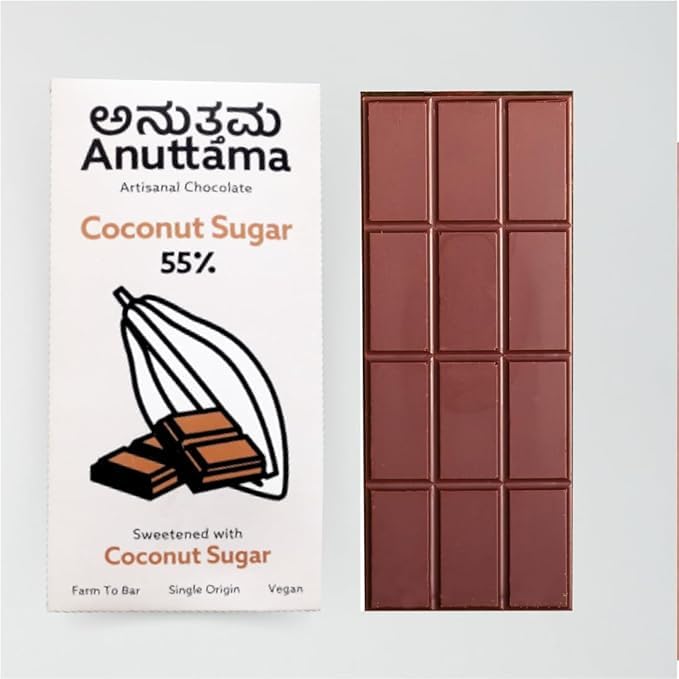 55% Cocoa Chocolate – Sweetened with Coconut Sugar – Chocolates on Brown Living™. SKU: 8931500289348. Img 1.