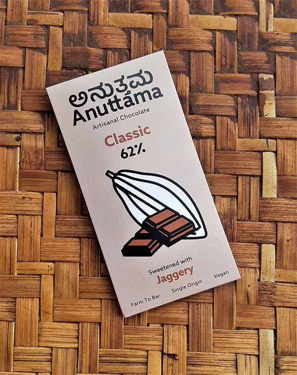 62% Cocoa Classic Plain Chocolate | Sweetened With Natural Jaggery – Chocolates on Brown Living™. SKU: 8931500357122. Img 1.