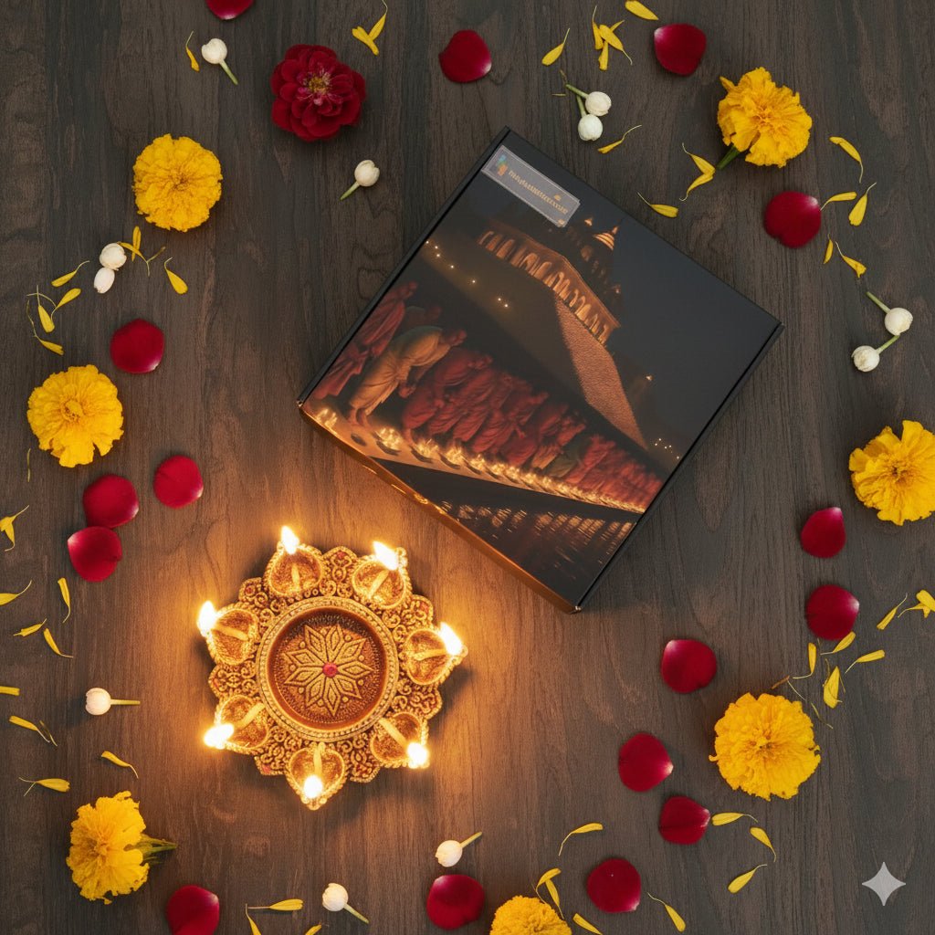 7 - Diya Platter Cum Urli – Traditional Diwali Centerpiece – Home Decor on Brown Living™. SKU: D6. Img 6.