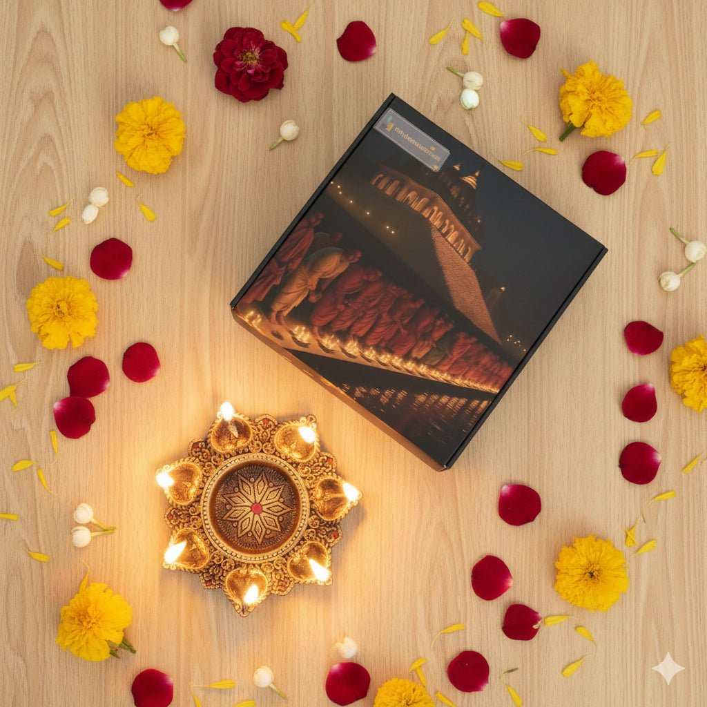 7 - Diya Platter Cum Urli – Traditional Diwali Centerpiece – Home Decor on Brown Living™. SKU: D6. Img 7.