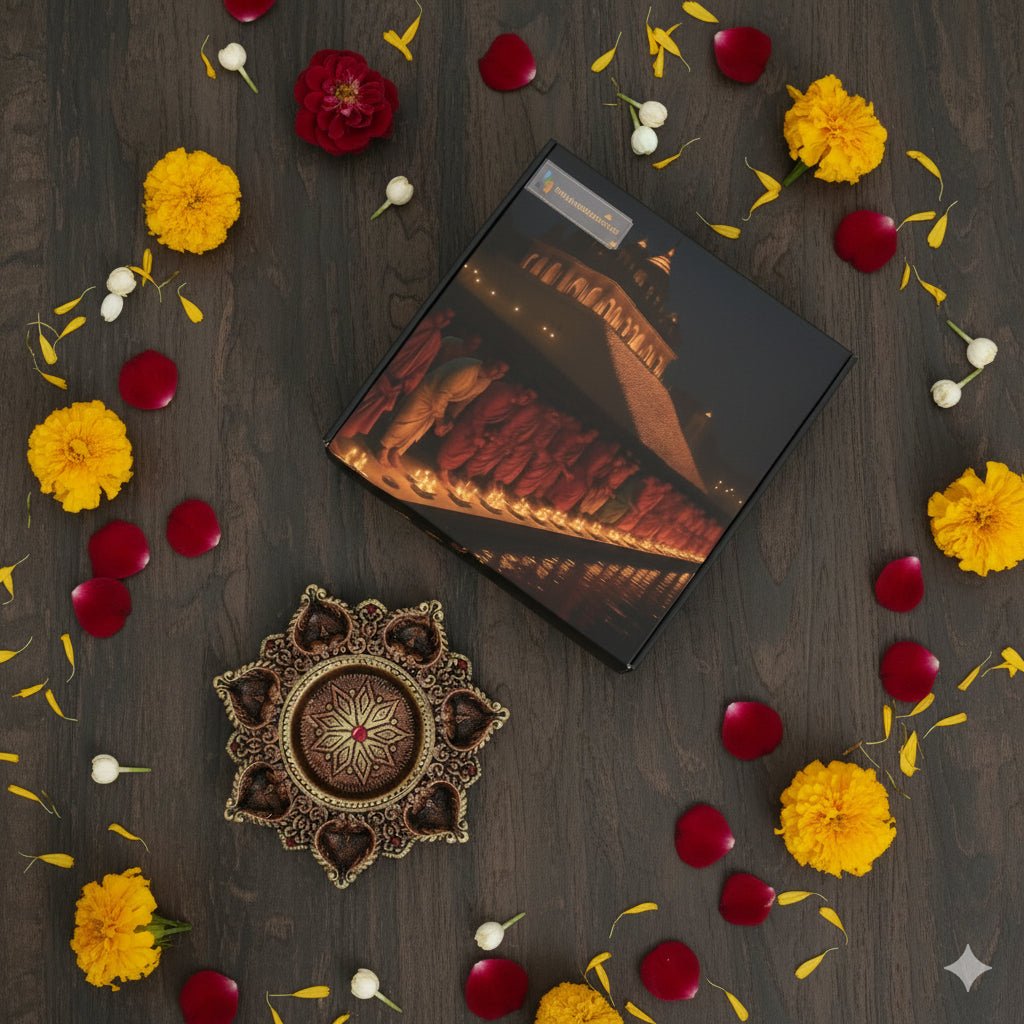 7 - Diya Platter Cum Urli – Traditional Diwali Centerpiece – Home Decor on Brown Living™. SKU: D6. Img 8.
