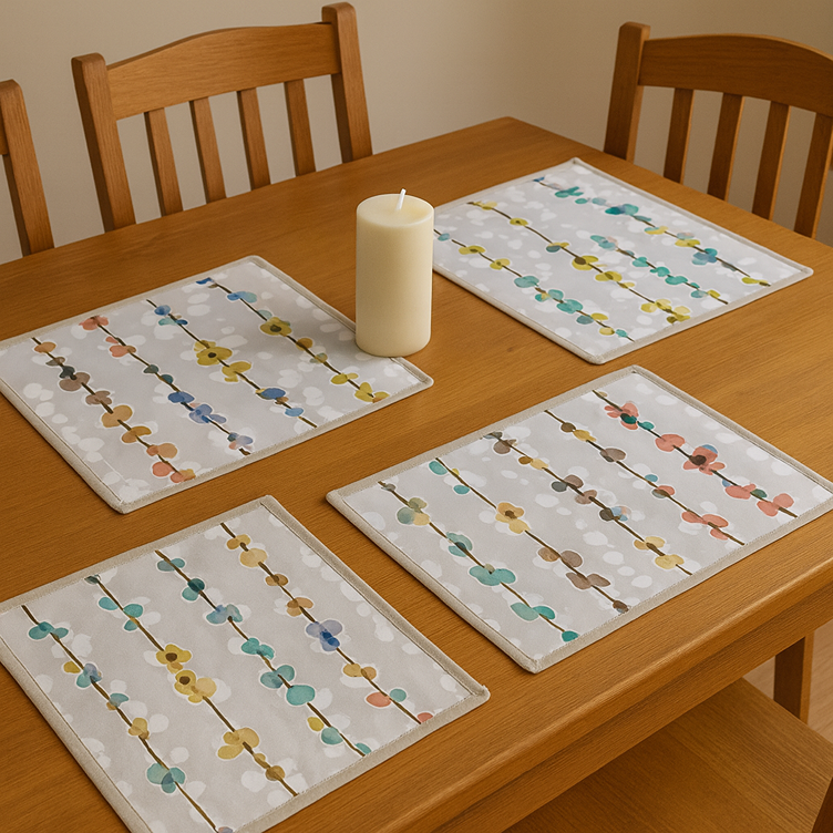 Upcycled Cloth Handwoven Table Mats – Set of 6