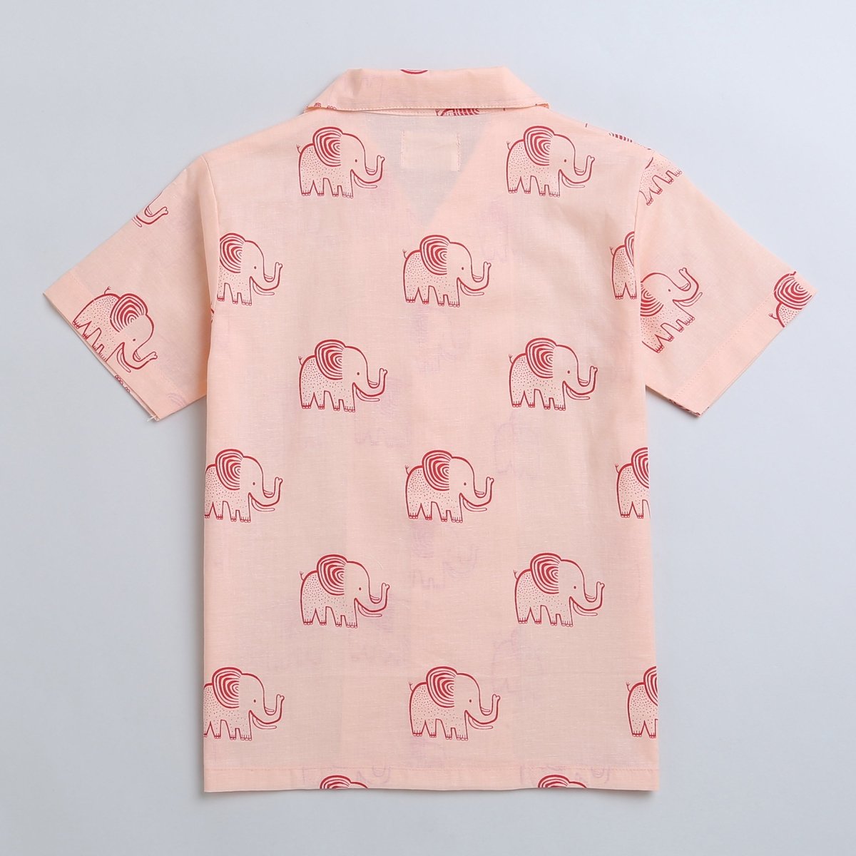 A Stomping Elephant - Boys Cotton Shirt – Kids Shirts on Brown Living™. SKU: MITHBS - 077 - 13064. Img 4.