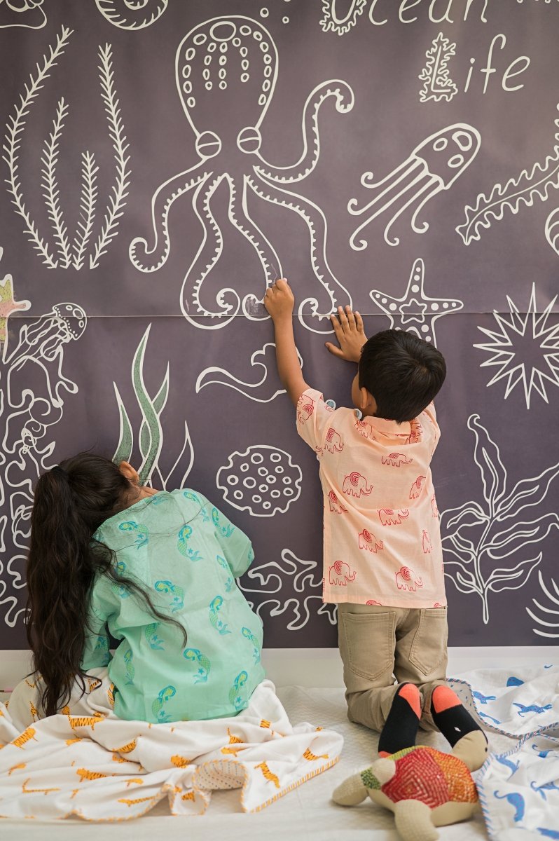 A Stomping Elephant - Boys Cotton Shirt – Kids Shirts on Brown Living™. SKU: MITHBS - 077 - 13064. Img 6.