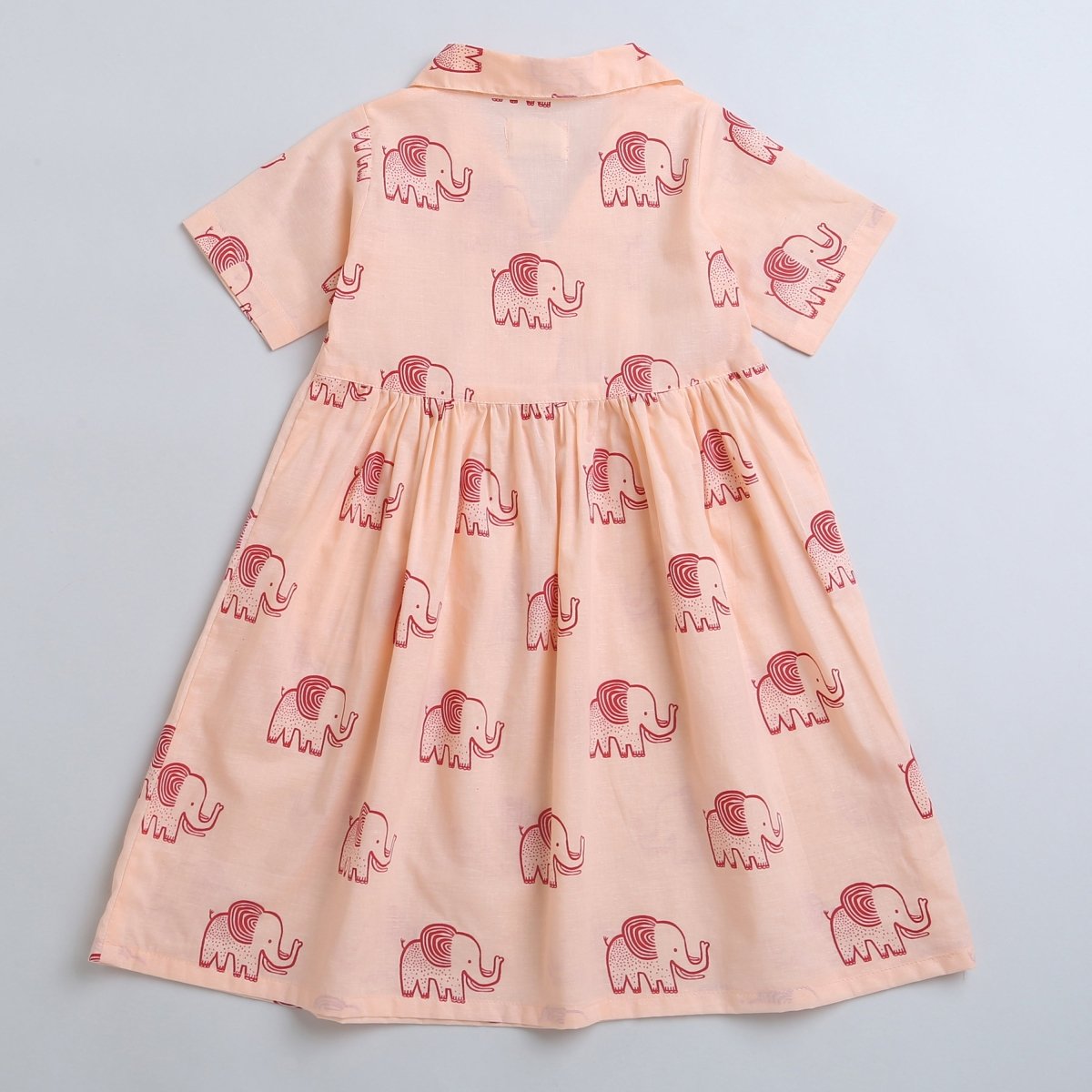 A Stomping Elephant - Girls Comfort Wear – Kids Frocks & Dresses on Brown Living™. SKU: MITHSF - 077 - 1. Img 3.