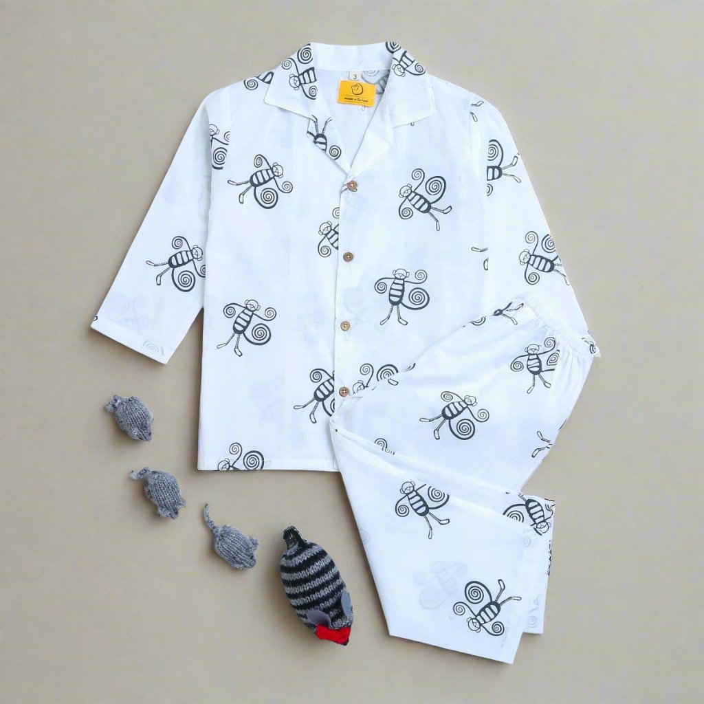 A Swinging Monkey - Unisex Kids Cotton Nightwear | Verified Sustainable by Brown Living™