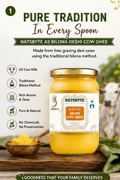 A2 Bilona Deshi Cow Ghee | Organic Grass Fed | Lactose Free – Ghee on Brown Living™. SKU: GHEEPACK4. Img 7.