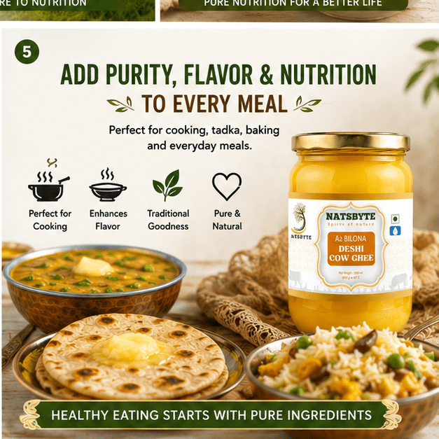 A2 Bilona Deshi Cow Ghee | Organic Grass Fed | Lactose Free – Ghee on Brown Living™. SKU: GHEEPACK4. Img 8.