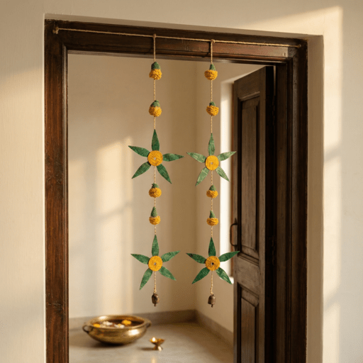 Aam Patta Handcrafted Bamboo Streamer - Set of 2 – Home Decor on Brown Living™. SKU: HG-2378. Img 1.
