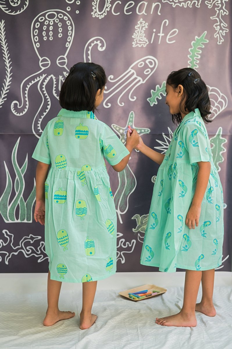 Adella The Mermaid - Girls Comfort Wear – Kids Frocks & Dresses on Brown Living™. SKU: MITHSF - 082 - 1. Img 6.