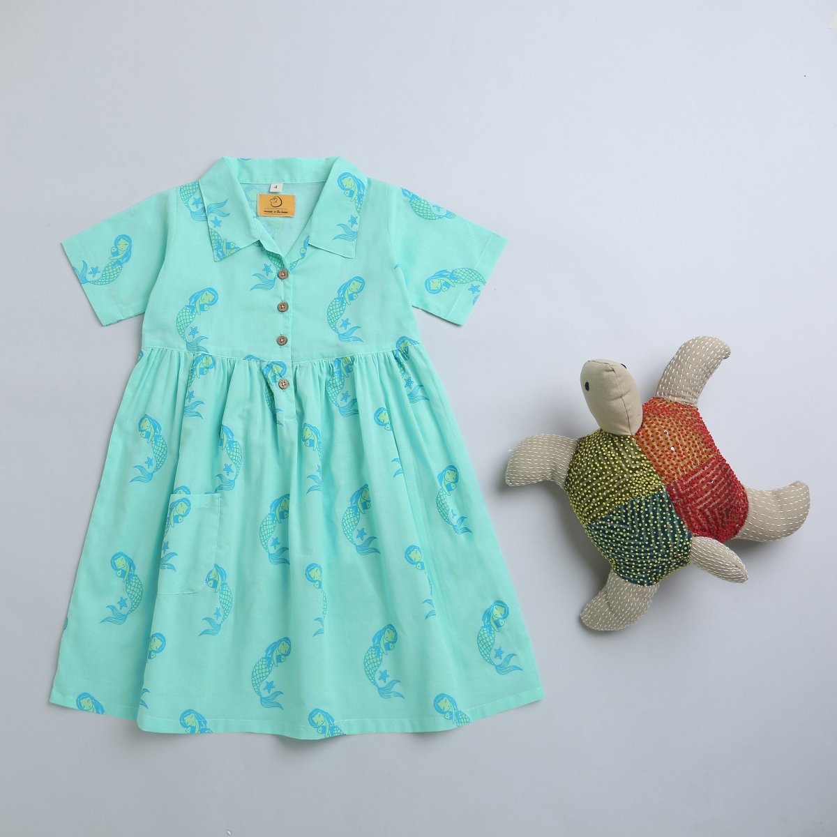 Adella The Mermaid - Girls Comfort Wear – Kids Frocks & Dresses on Brown Living™. SKU: MITHSF - 082 - 1. Img 3.