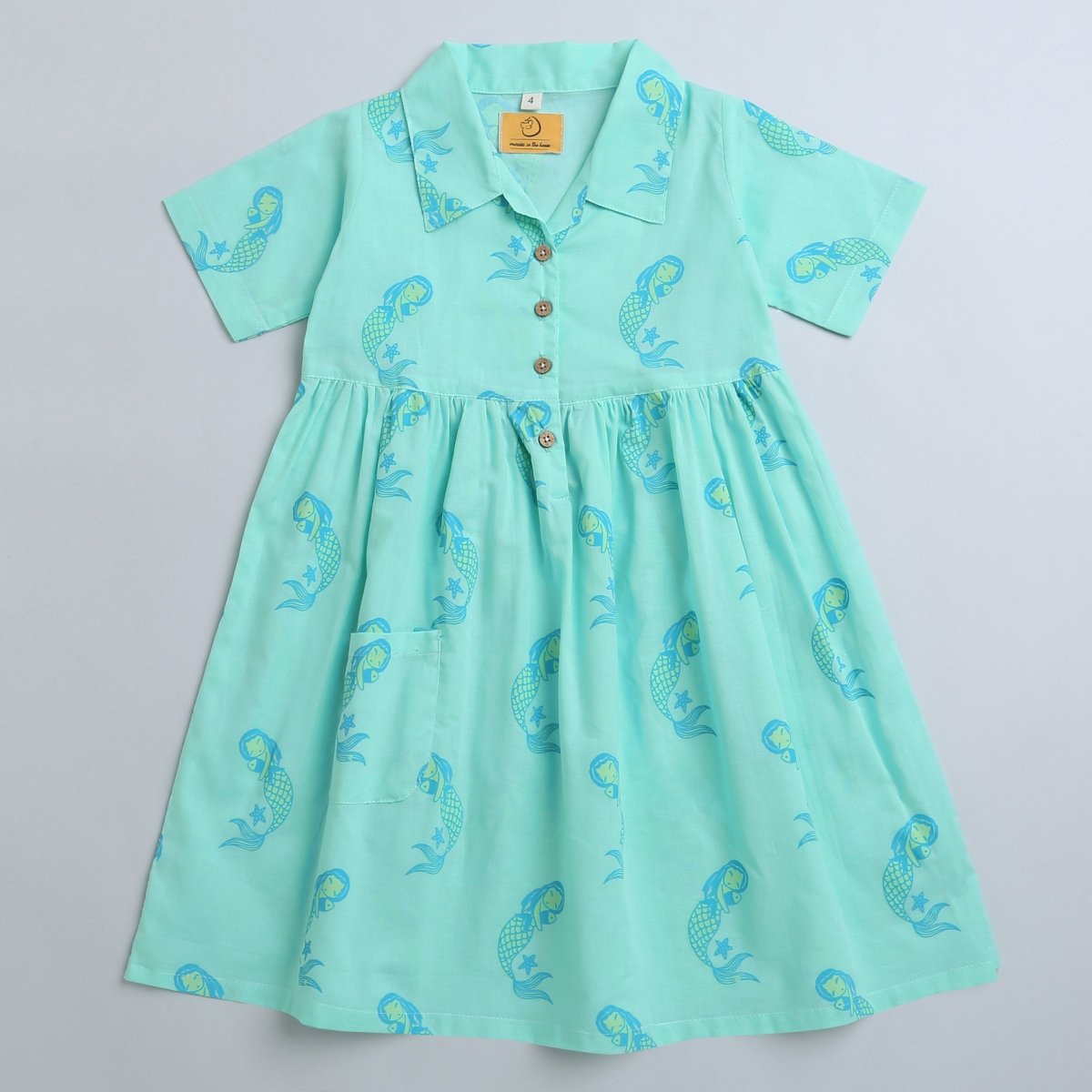 Adella The Mermaid - Girls Comfort Wear – Kids Frocks & Dresses on Brown Living™. SKU: MITHSF - 082 - 1. Img 1.