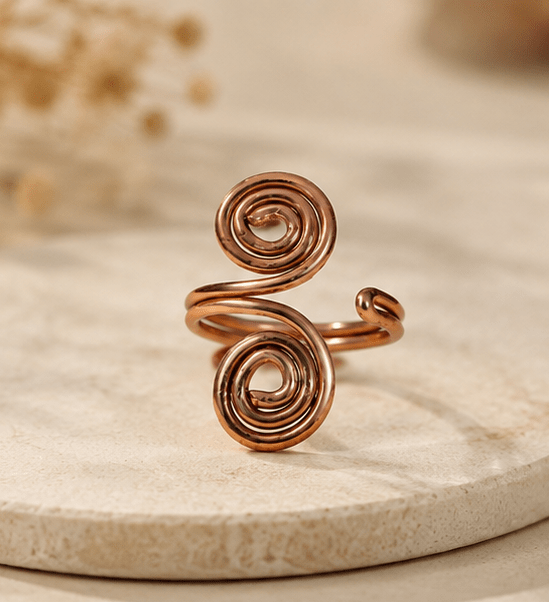 Adjustable Pure Copper Magnetic Ring for Men & Women – Jewellery on Brown Living™. SKU: HAMMER-COPPER-RING. Img 19.