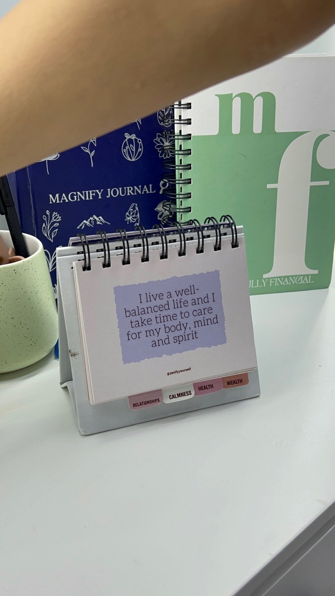 Affirmation Mirror | Daily Self - Reflection & Mindfulness (For Adults) – Calendars on Brown Living™. SKU: AFMAD. Img 2.