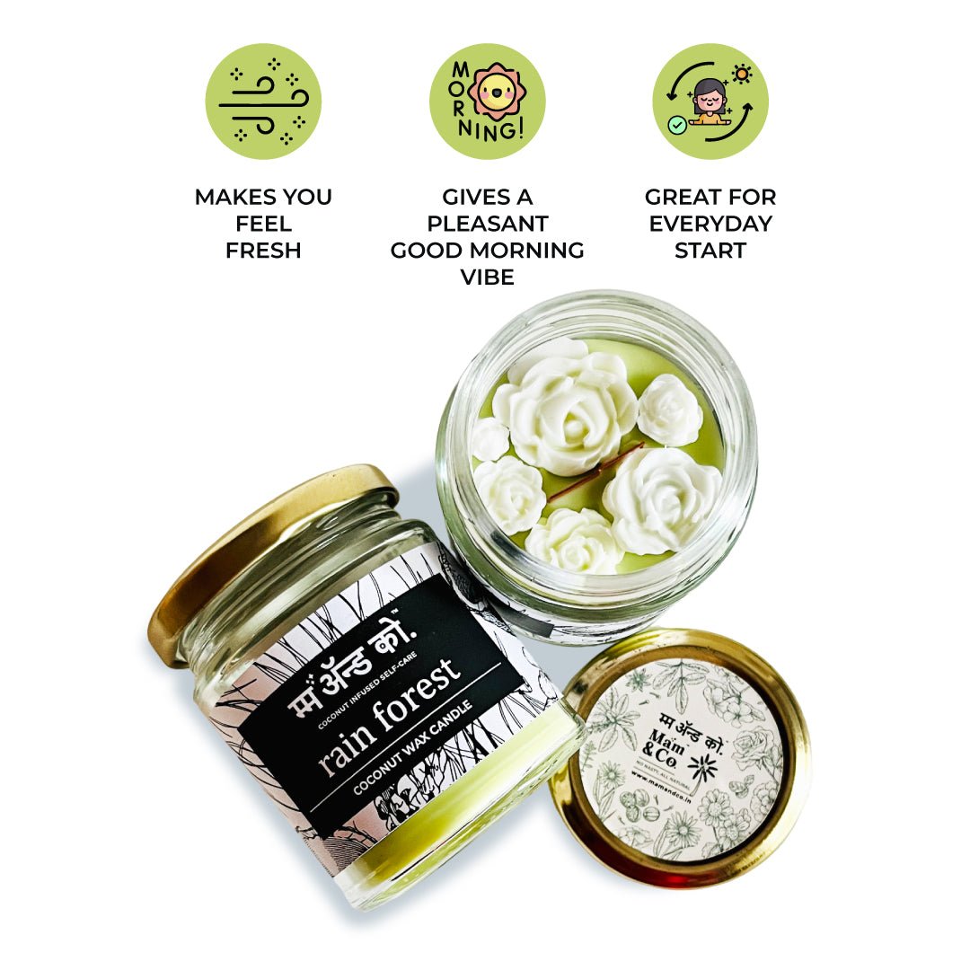 After the Rain - 100% Coconut Wax Botanical Candle – Candles & Fragrances on Brown Living™. SKU: BC12003. Img 2.