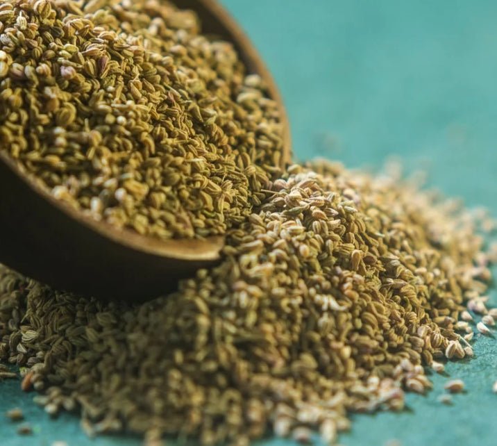 Ajwain Seeds 100g – Fresh, Aromatic Carom Seeds for Daily Cooking – Seasonings & Spices on Brown Living™. SKU: 00A. Img 4.