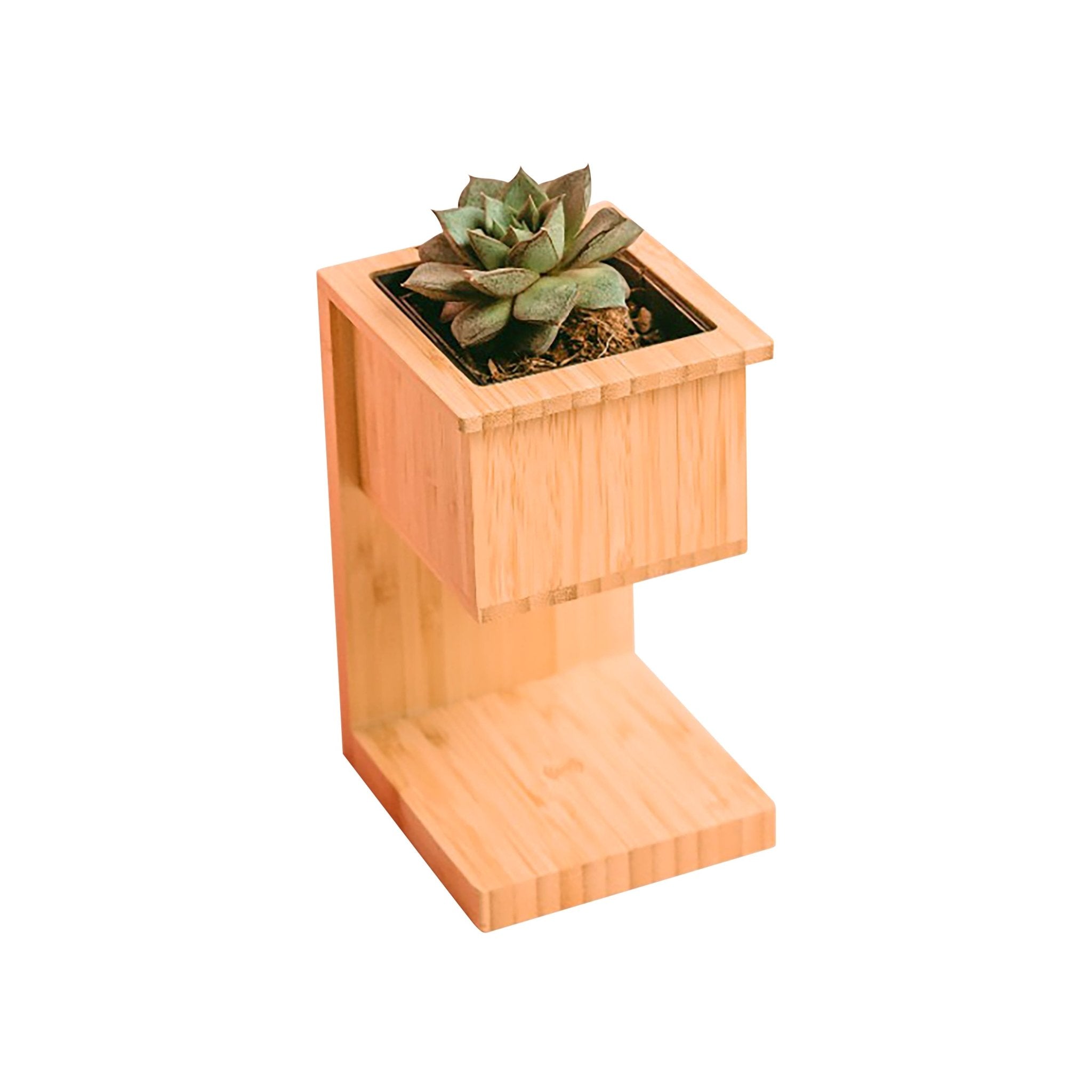 Alder Wireless Charger with Planter | Smart Desk Décor – Desk Accessories on Brown Living™. SKU: MT596. Img 3.