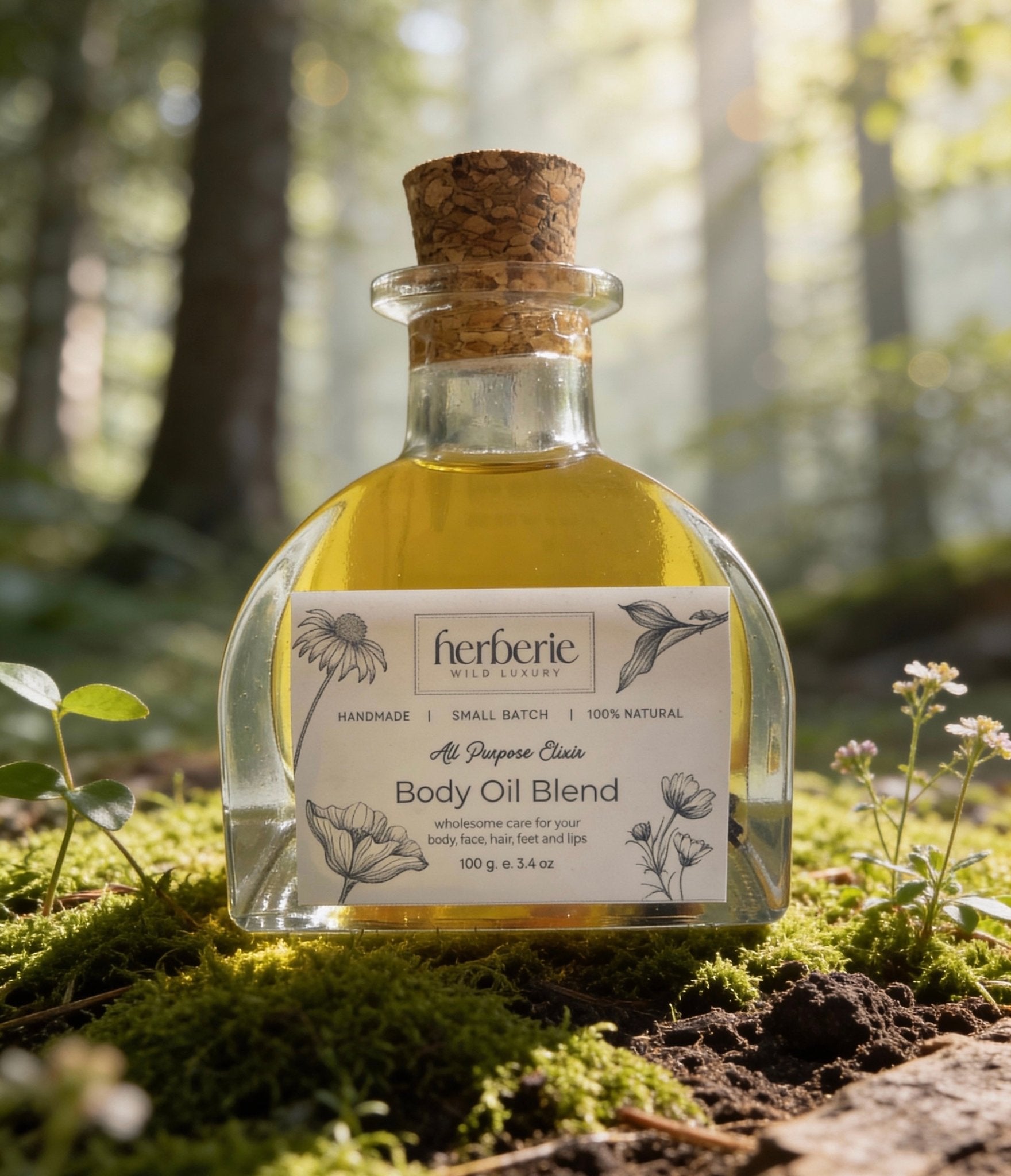 All Purpose Elixir | Organic Body Oil Blend – Body Oil on Brown Living™. SKU: APE-100. Img 1.