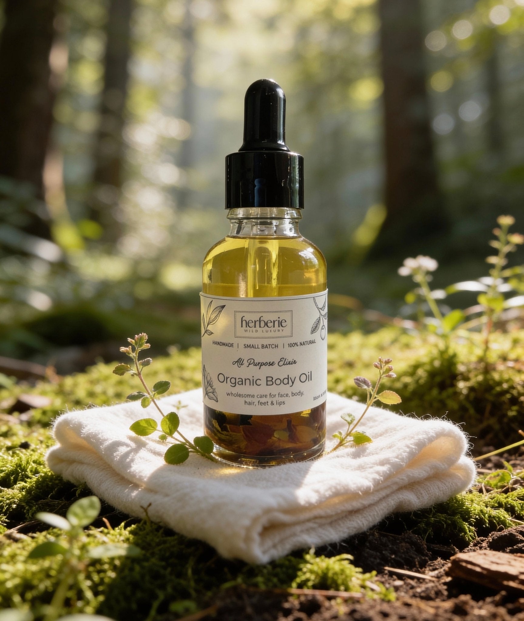 All Purpose Elixir | Organic Body Oil Blend – Body Oil on Brown Living™. SKU: APE-35. Img 4.