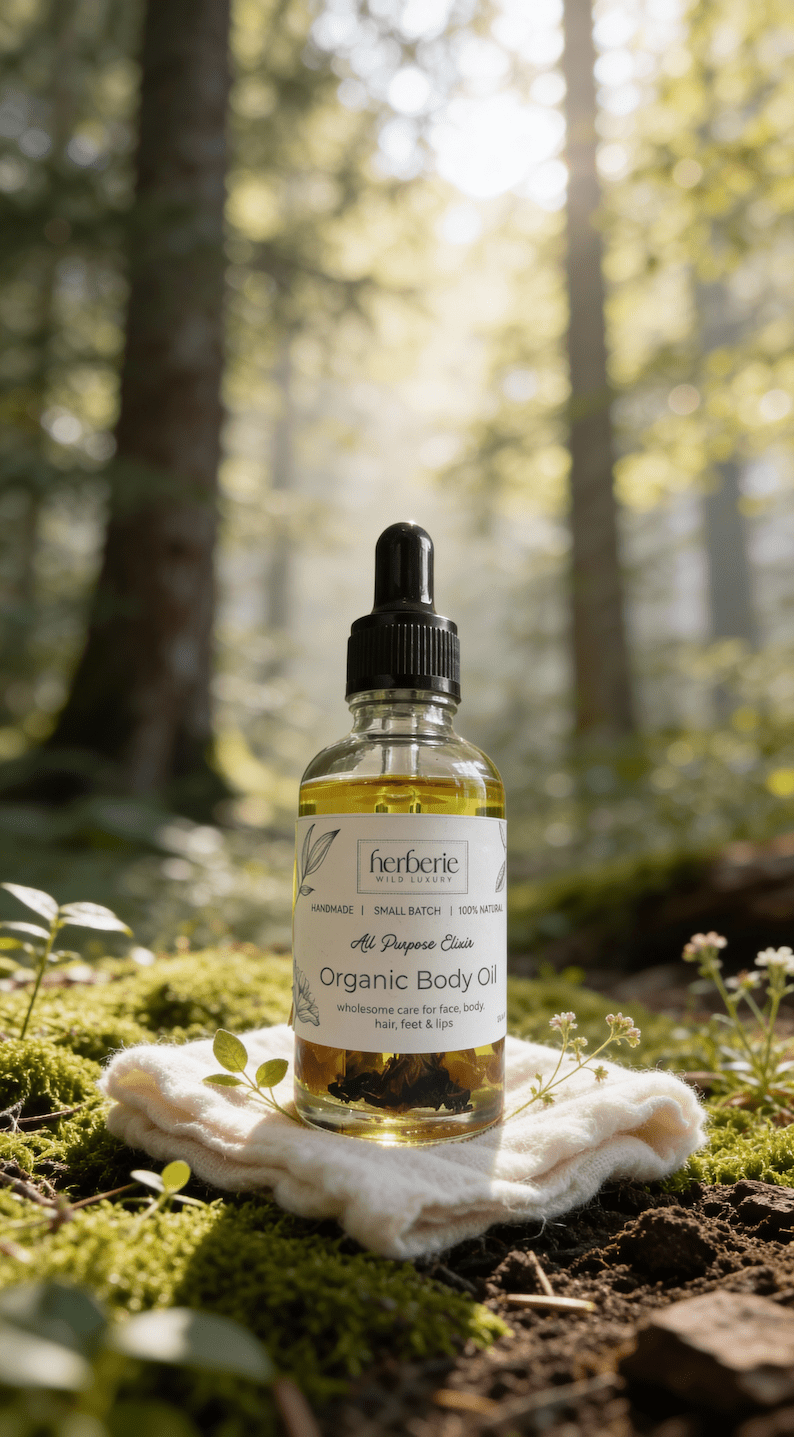 All Purpose Elixir | Organic Body Oil Blend – Body Oil on Brown Living™. SKU: APE-50. Img 3.