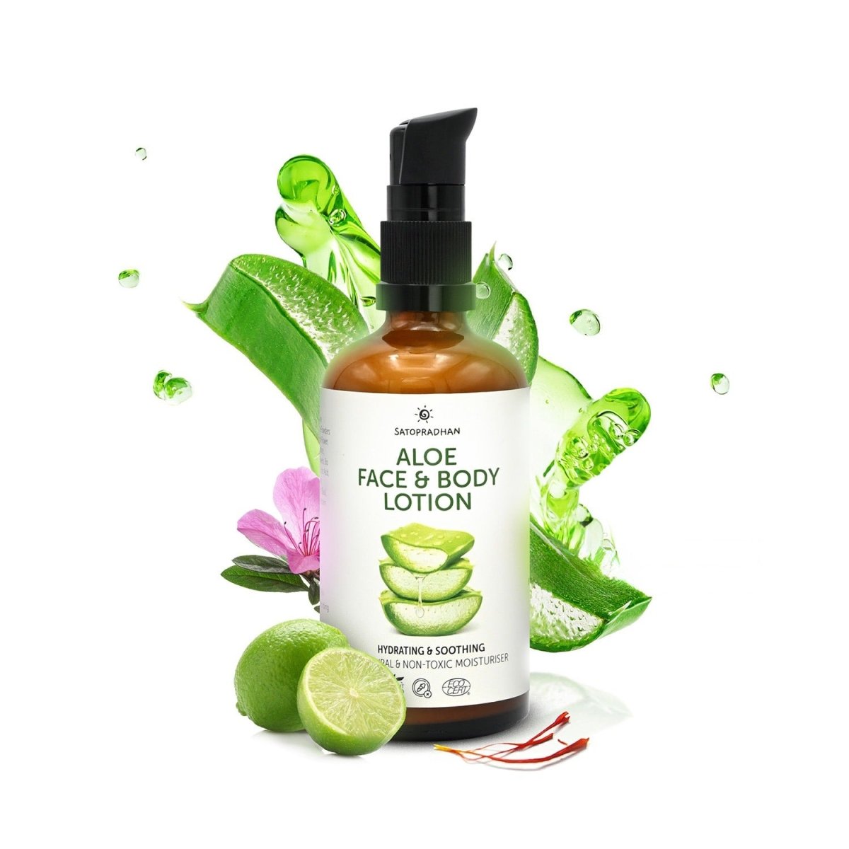 Aloe Face & Body Lotion 100ml | Lightweight & Non Sticky Moisturiser – Face Moisturizer on Brown Living™. SKU: 3BC_AFBL - 1H. Img 1.