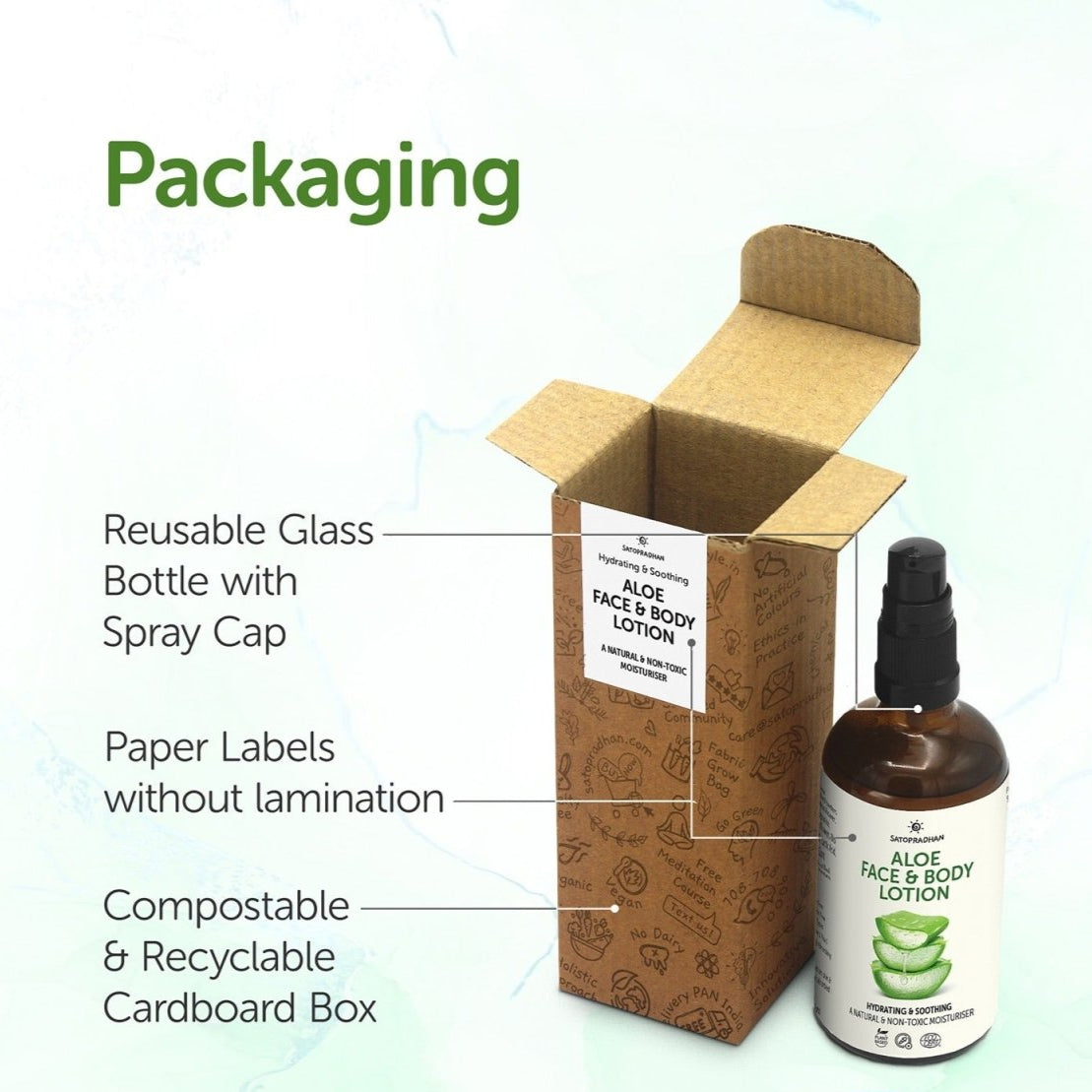 Aloe Face & Body Lotion 100ml | Lightweight & Non Sticky Moisturiser – Face Moisturizer on Brown Living™. SKU: 3BC_AFBL - 1H. Img 5.