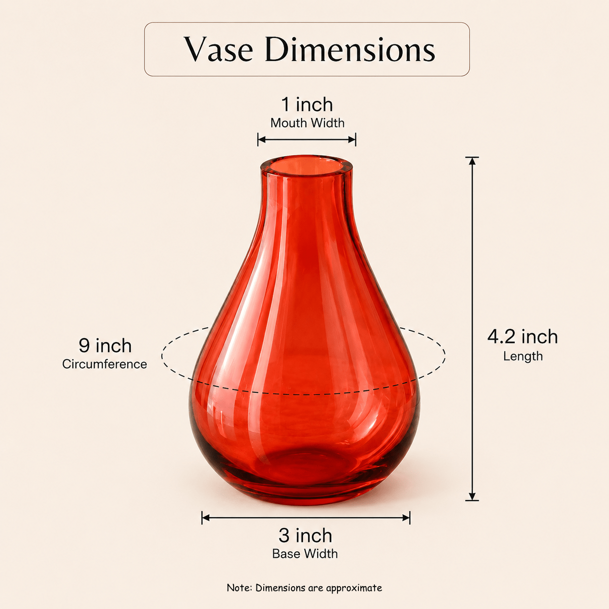 Amber Decorative Vase with Flower Bunch | Serenity Glass Home Decor – Vases on Brown Living™. SKU: V-421. Img 5.