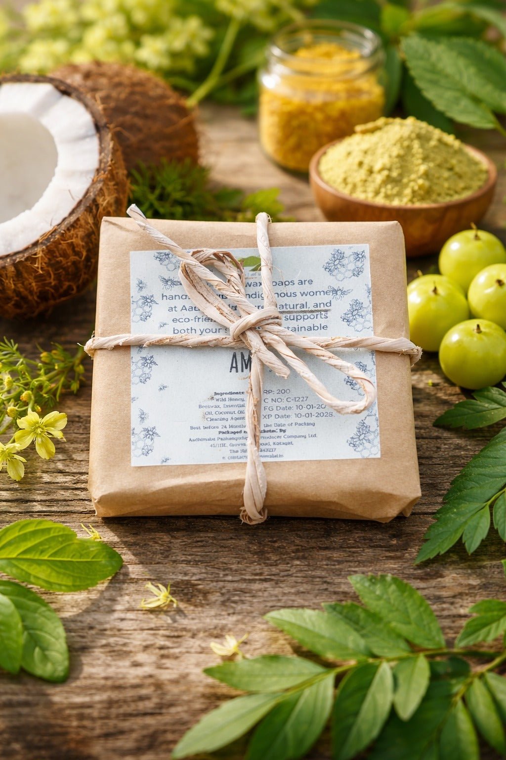 Amla Beeswax Soap | HoneyShield Moisture Bar For Gentle Skin Care – Body Soap on Brown Living™. SKU: APPCL-130. Img 1.