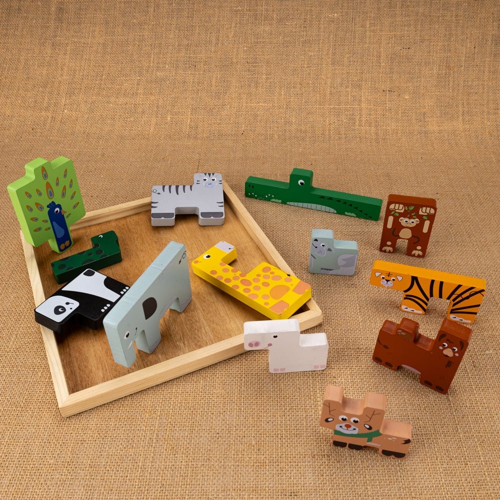 Animal Tetris Educational Toy | Spatial Skills & Logical Reasoning – Wooden Toys on Brown Living™. SKU: JNJ0003. Img 5.