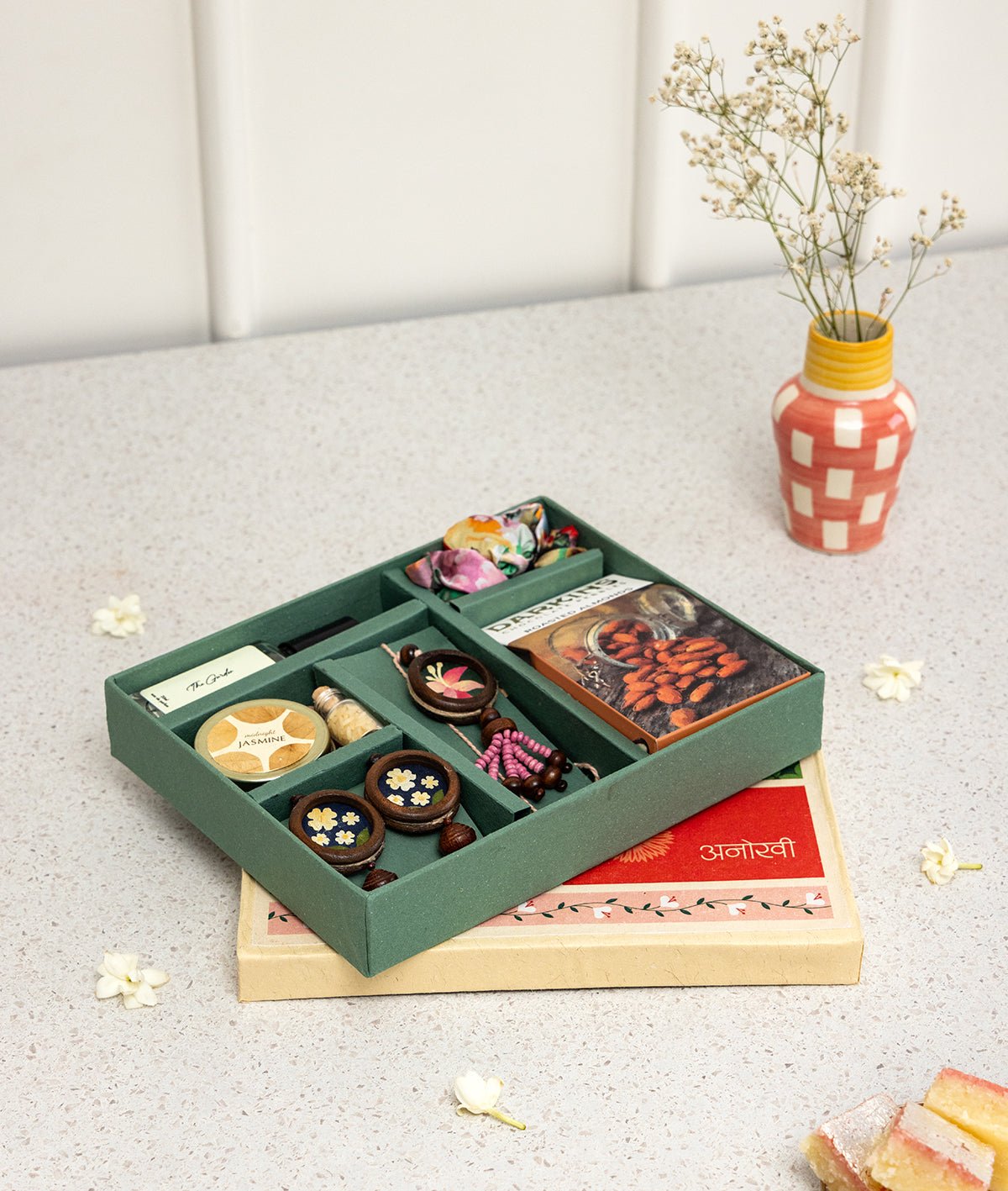 Anokhi Rakhi Gift Box | Thoughtful Raksha Bandhan Gift Hamper – Rakhi on Brown Living™. SKU: GUL-13. Img 4.