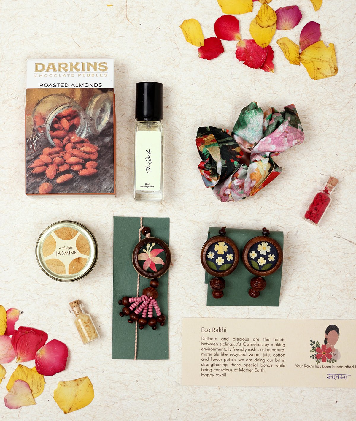 Anokhi Rakhi Gift Box | Thoughtful Raksha Bandhan Gift Hamper – Rakhi on Brown Living™. SKU: GUL-13. Img 3.