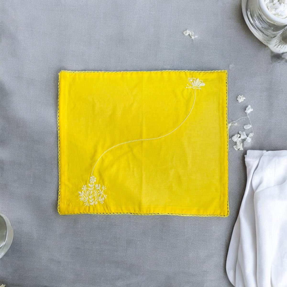 Anthophile Placemats - Set of 2 – Table Linens by Inara Home available on Brown Living™. Yellow . SKU: INPMY02. Img 6.