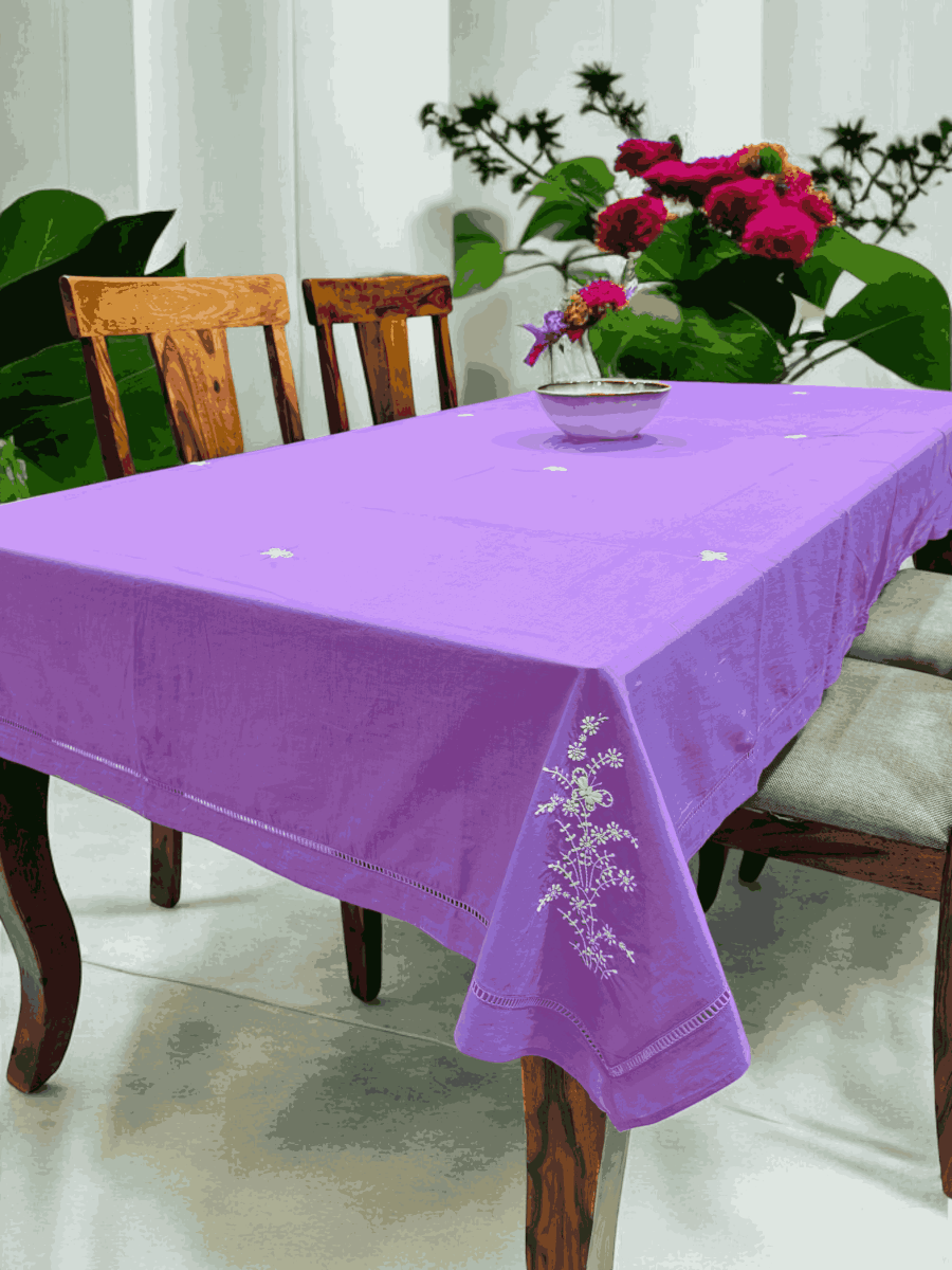 Anthophile Rectangular Table Cloth – Cotton Dining & Home Decor – Table Linens by Inara Home available on Brown Living™. Yellow . SKU: INTCL03. Img 8.