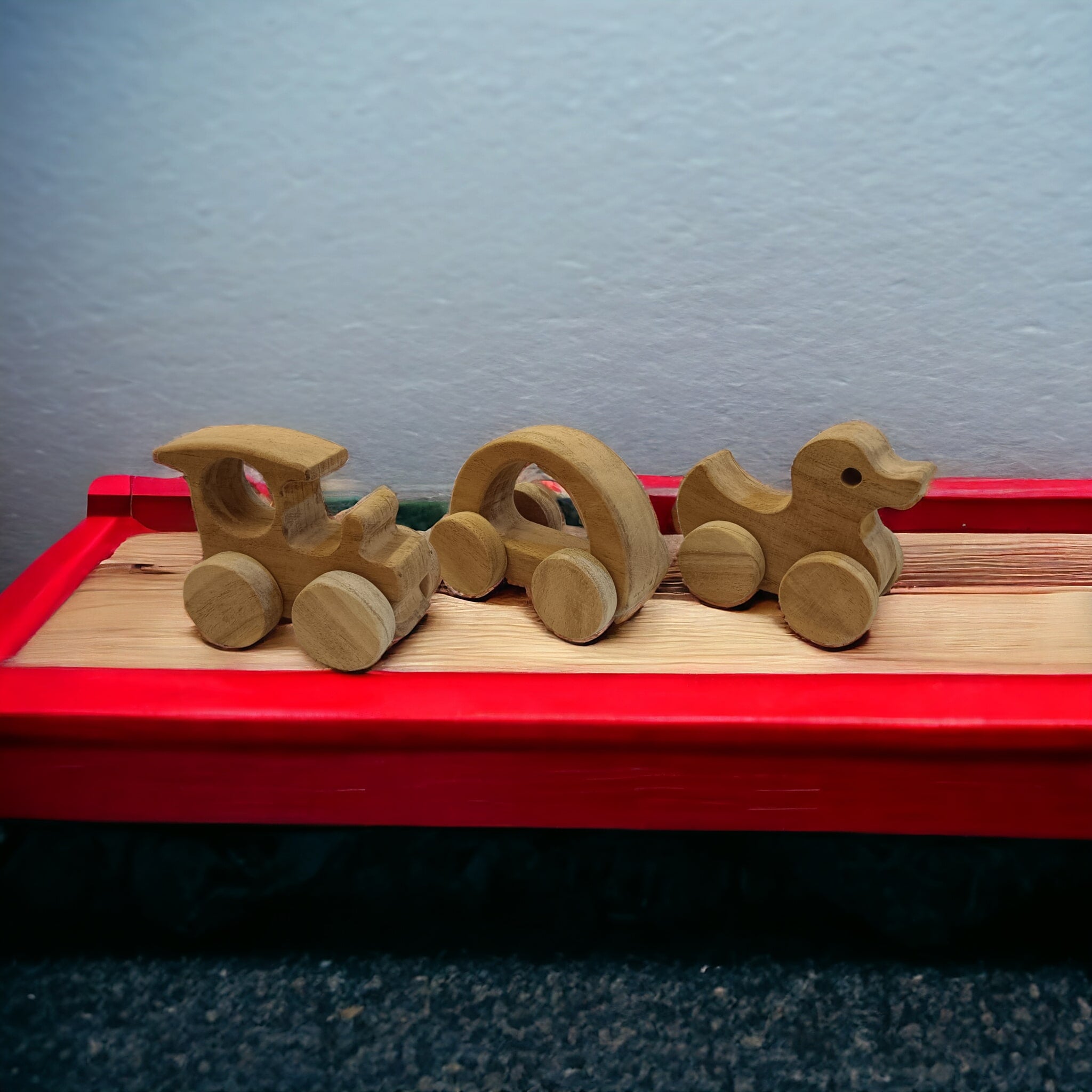 Anti - Bacterial & Healthy Push & Pull Toys – Duck, Train & Hollow Car – Toy Trains & Vehicles on Brown Living™. SKU: W_TRN-DK-HCR. Img 2.