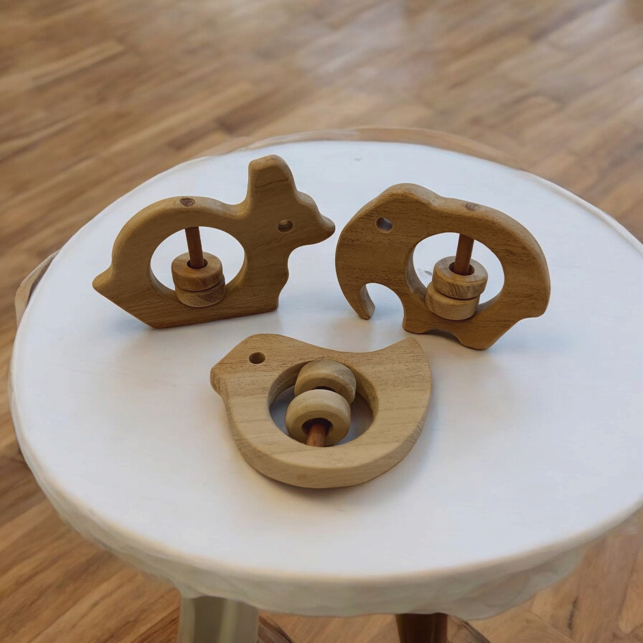 Anti - Bacterial Neem Wooden Rattles For Babies Aged 0 To 3 Years – Baby Rattles on Brown Living™. SKU: R_DV-RBT-EPL. Img 2.