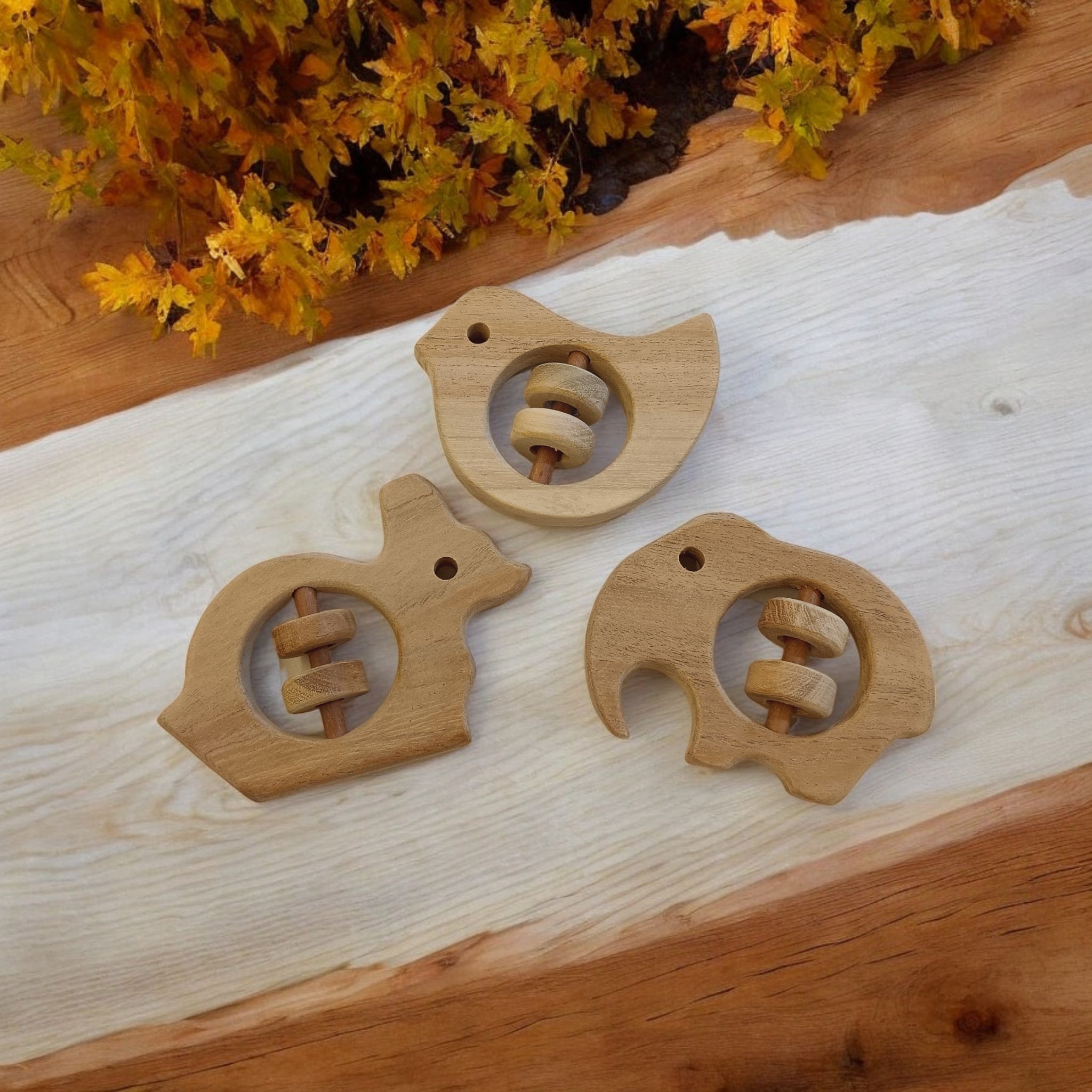 Anti - Bacterial Neem Wooden Rattles For Babies Aged 0 To 3 Years – Baby Rattles on Brown Living™. SKU: R_DV-RBT-EPL. Img 5.