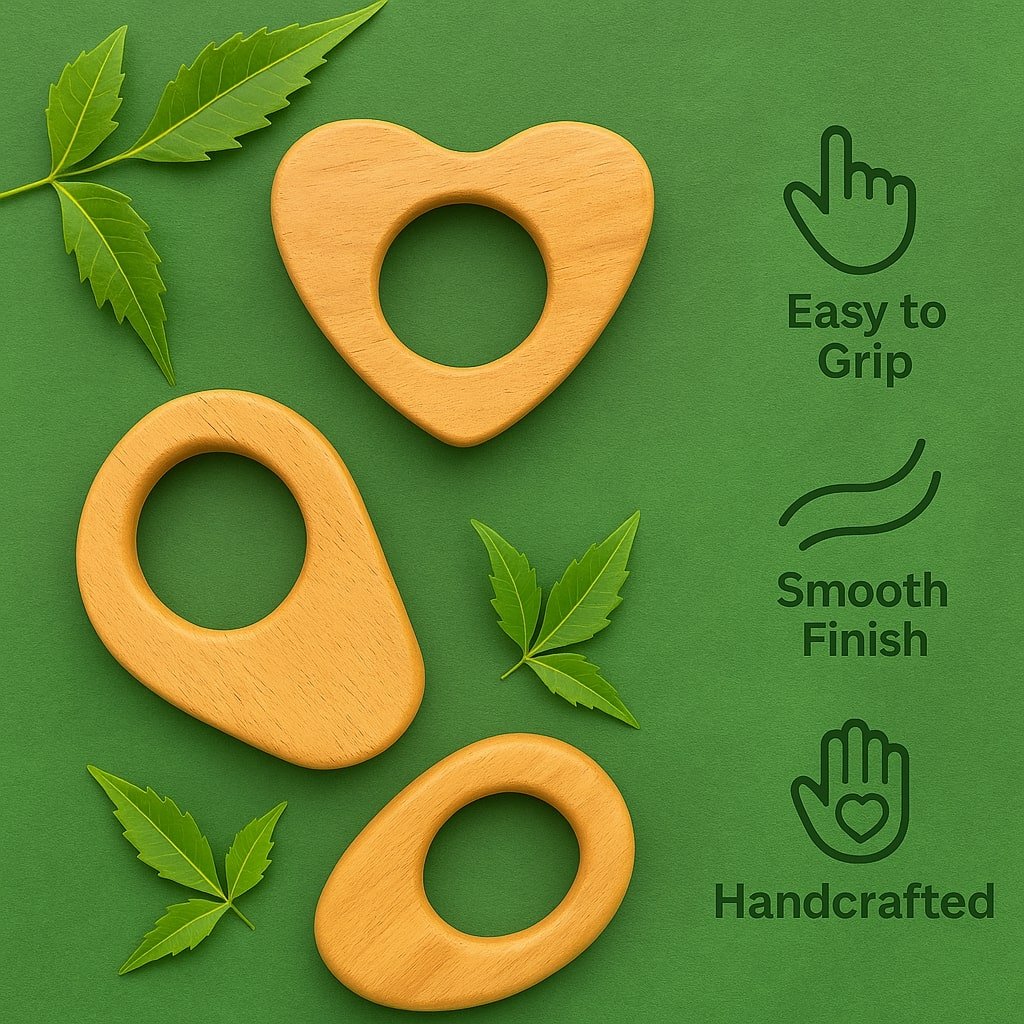 Antibacterial Neem Teethers For Babies | 100% Pure & Natural – Baby Teethers & Soothers on Brown Living™. SKU: T_AV-HRT-TMNG. Img 5.