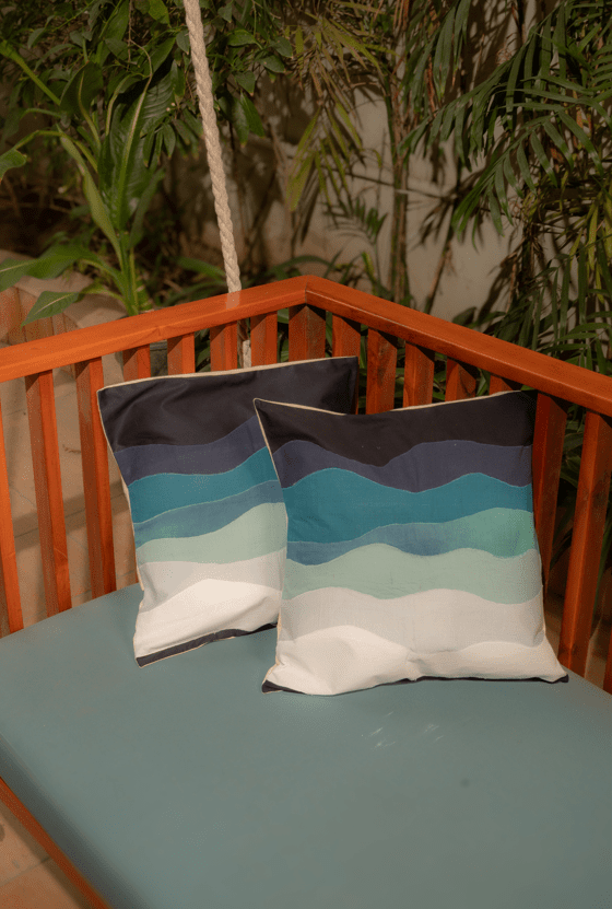 Aqua Pillow Covers (Set of 4) | Soft Home Décor Cushion Covers – Covers & Inserts on Brown Living™. SKU: C07. Img 1.