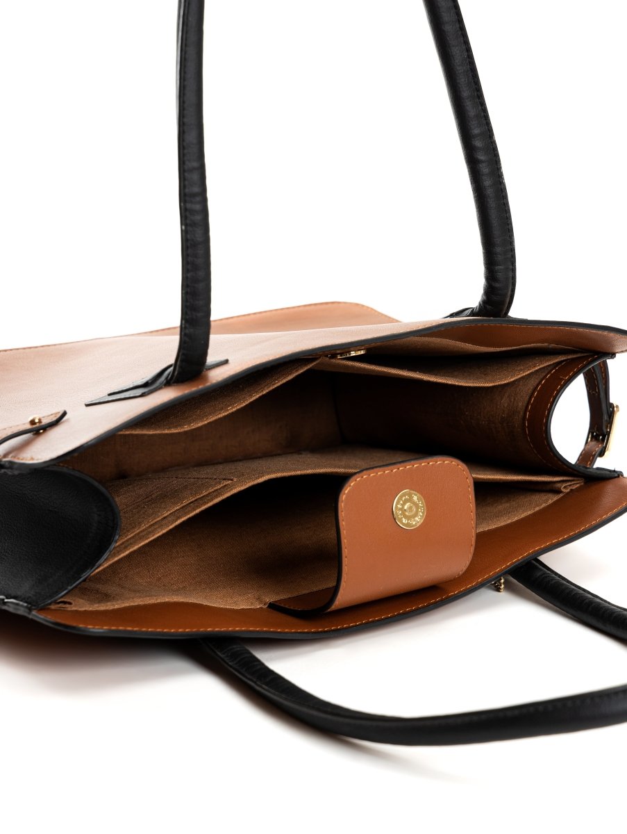 Aranyani (Gingerbread & Black) | Women's Bag Made with Cactus Leather
