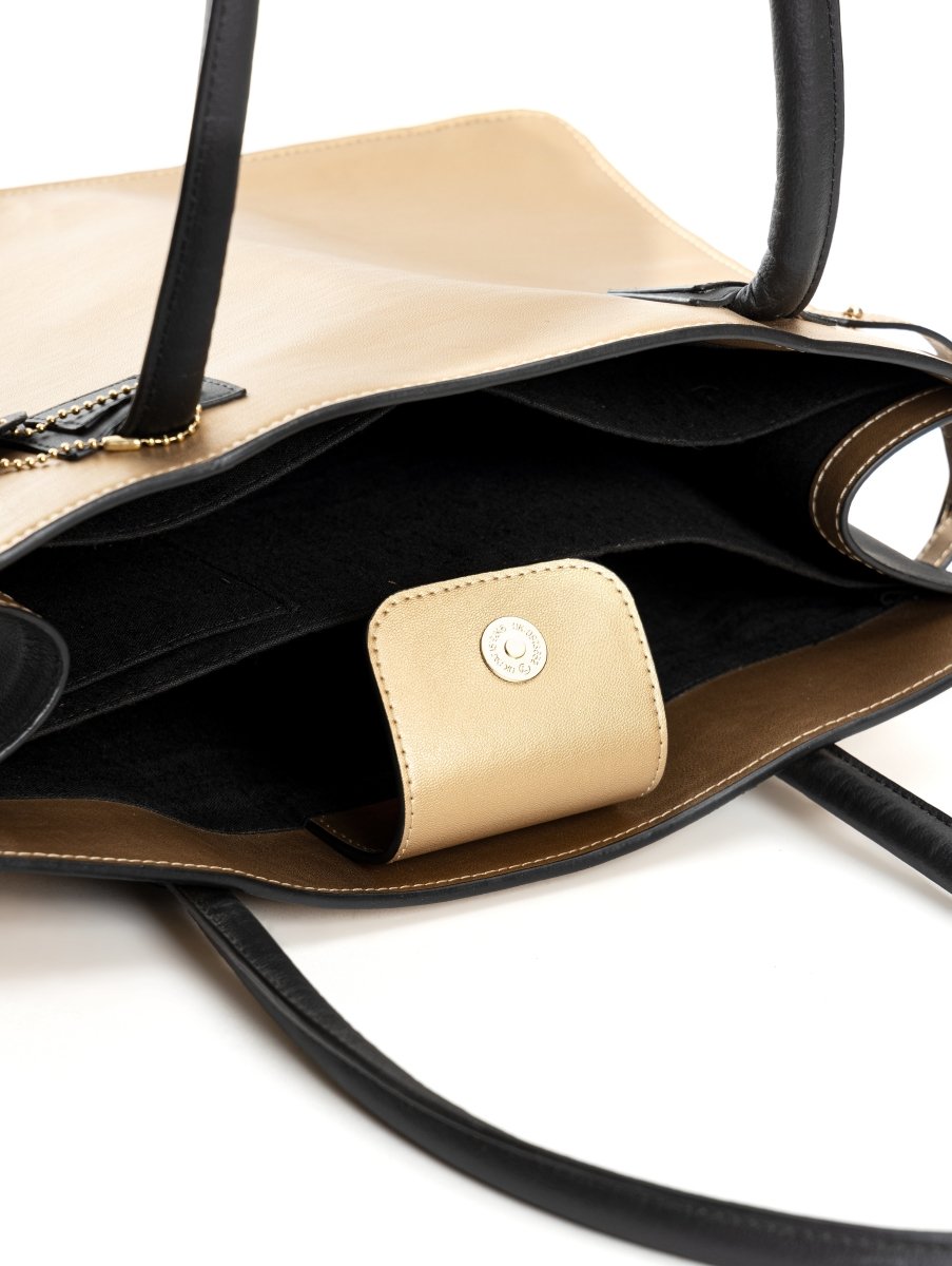 Aranyani- Gold & Black | Women's Bag Made with Cactus Leather