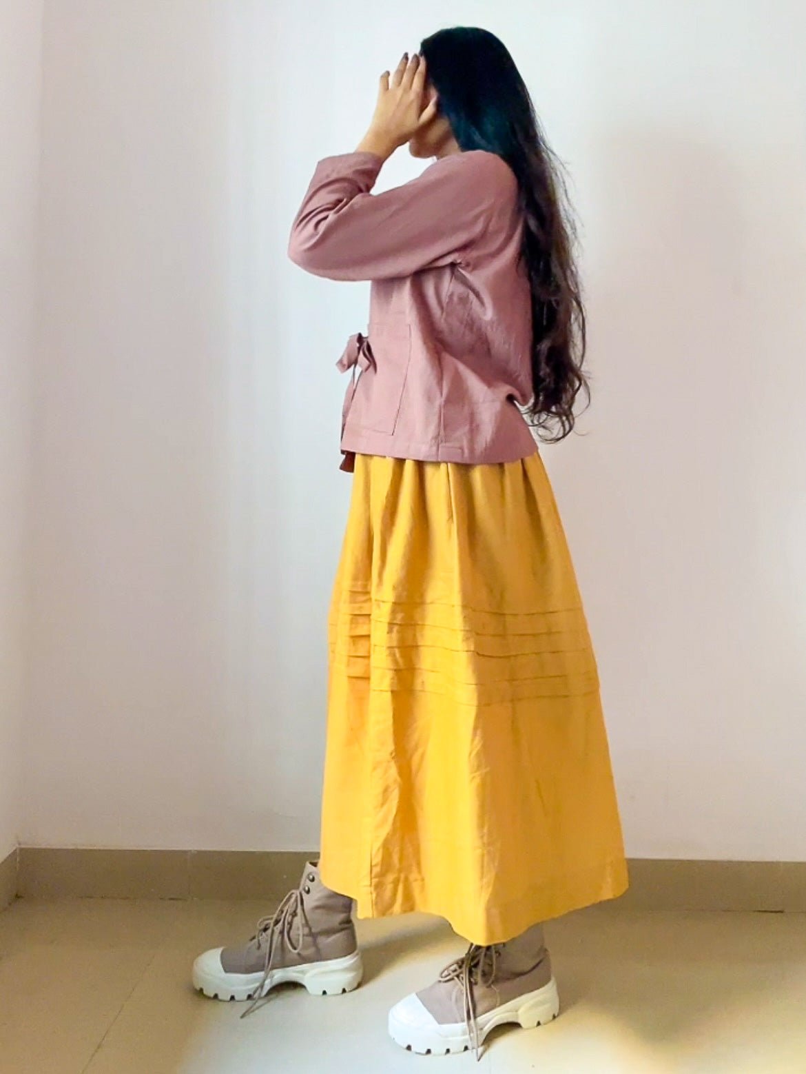 Archi Skirt | Handcrafted & Stylish Wear – Womens Skirt by Phuhar's available on Brown Living™. Xs . SKU: PH - JBP - XS. Img 3.