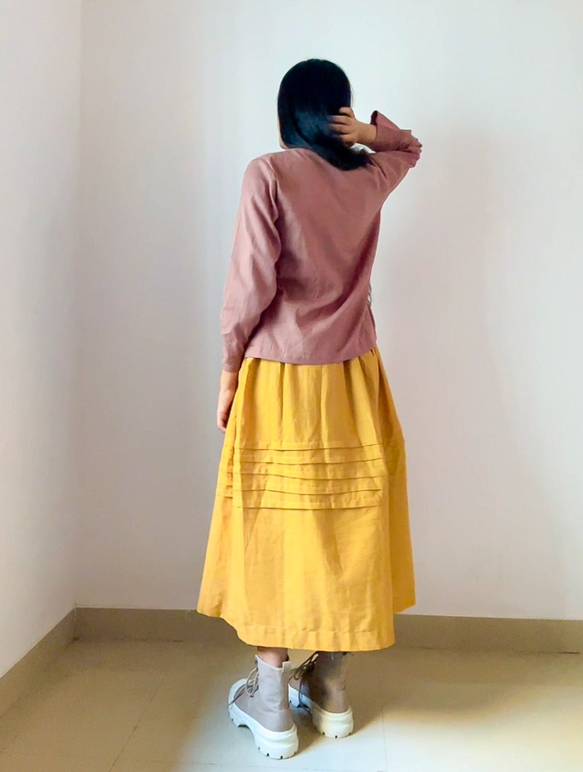 Archi Skirt | Handcrafted & Stylish Wear – Womens Skirt by Phuhar's available on Brown Living™. Xs . SKU: PH - JBP - XS. Img 4.
