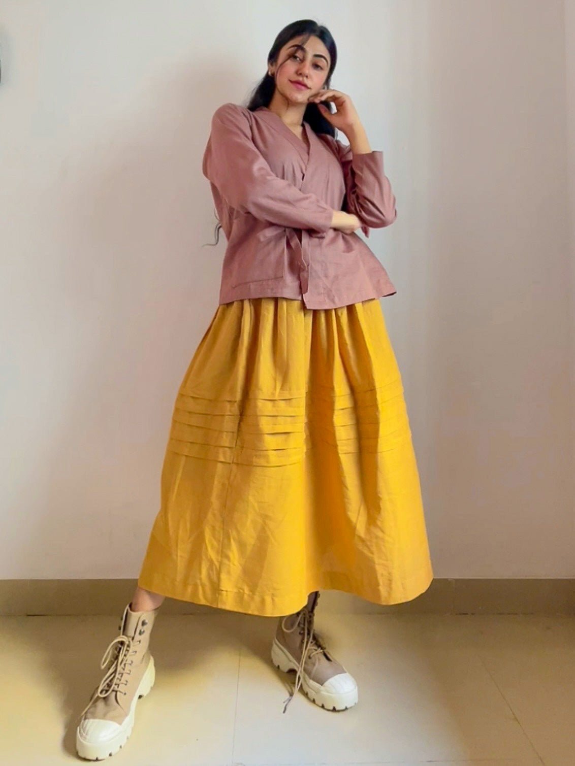 Archi Skirt | Handcrafted & Stylish Wear – Womens Skirt by Phuhar's available on Brown Living™. Xs . SKU: PH - JBP - XS. Img 1.